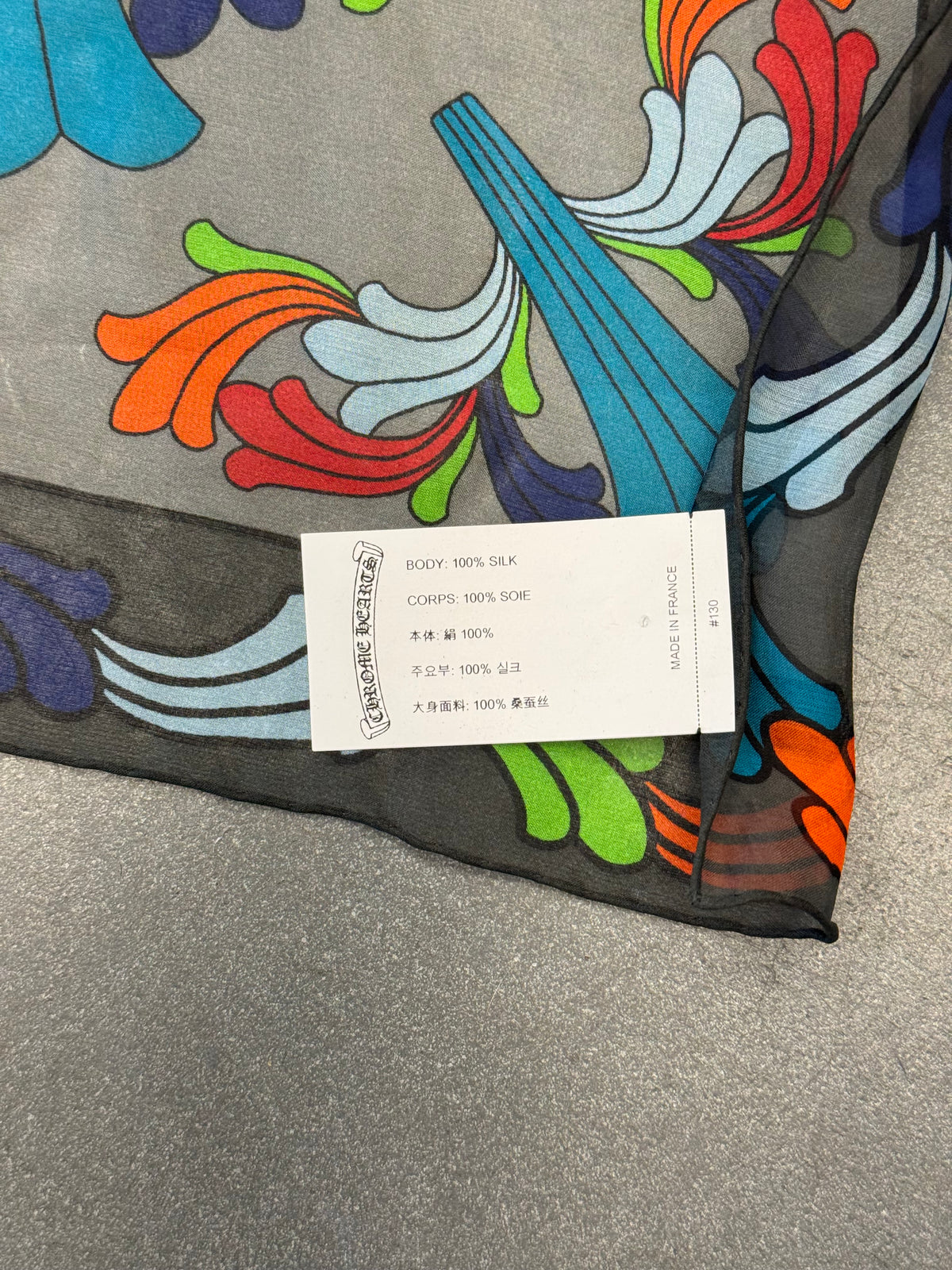 CHROME HEARTS CHIFFON MULTICOLOR SCARF