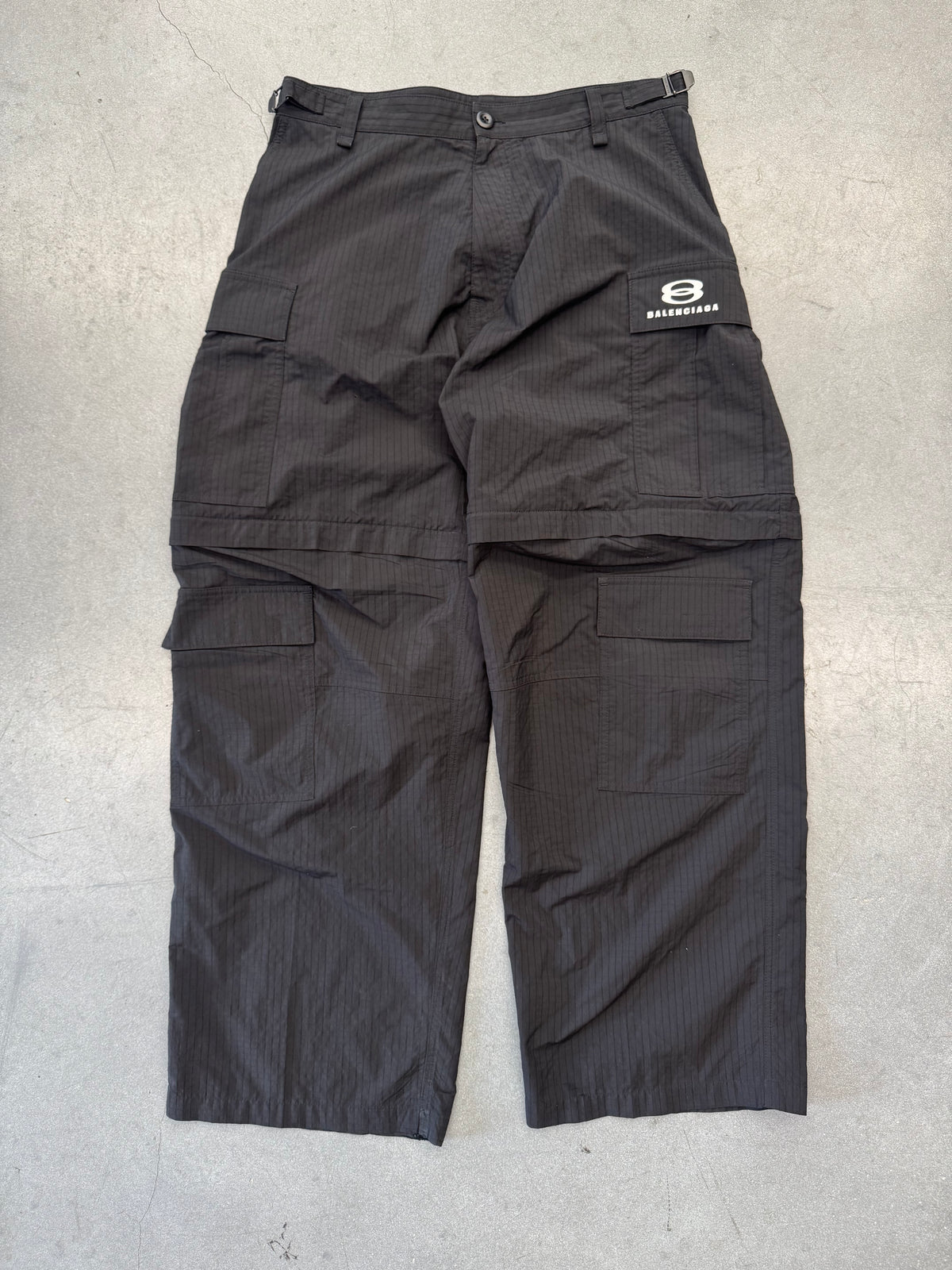 SS24 BALENCIAGA UNITY SPORTS ICON CONVERTIBLE LIGHT CARGO PANTS
