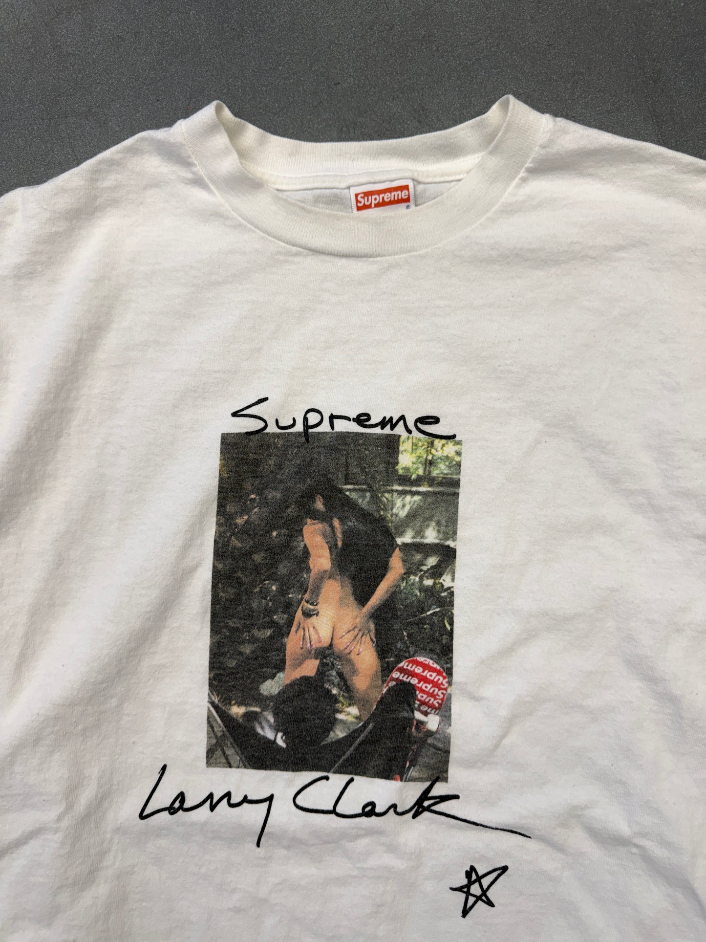 2004 SUPREME X LARRY CLARK STRIPPER TEE - WHITE