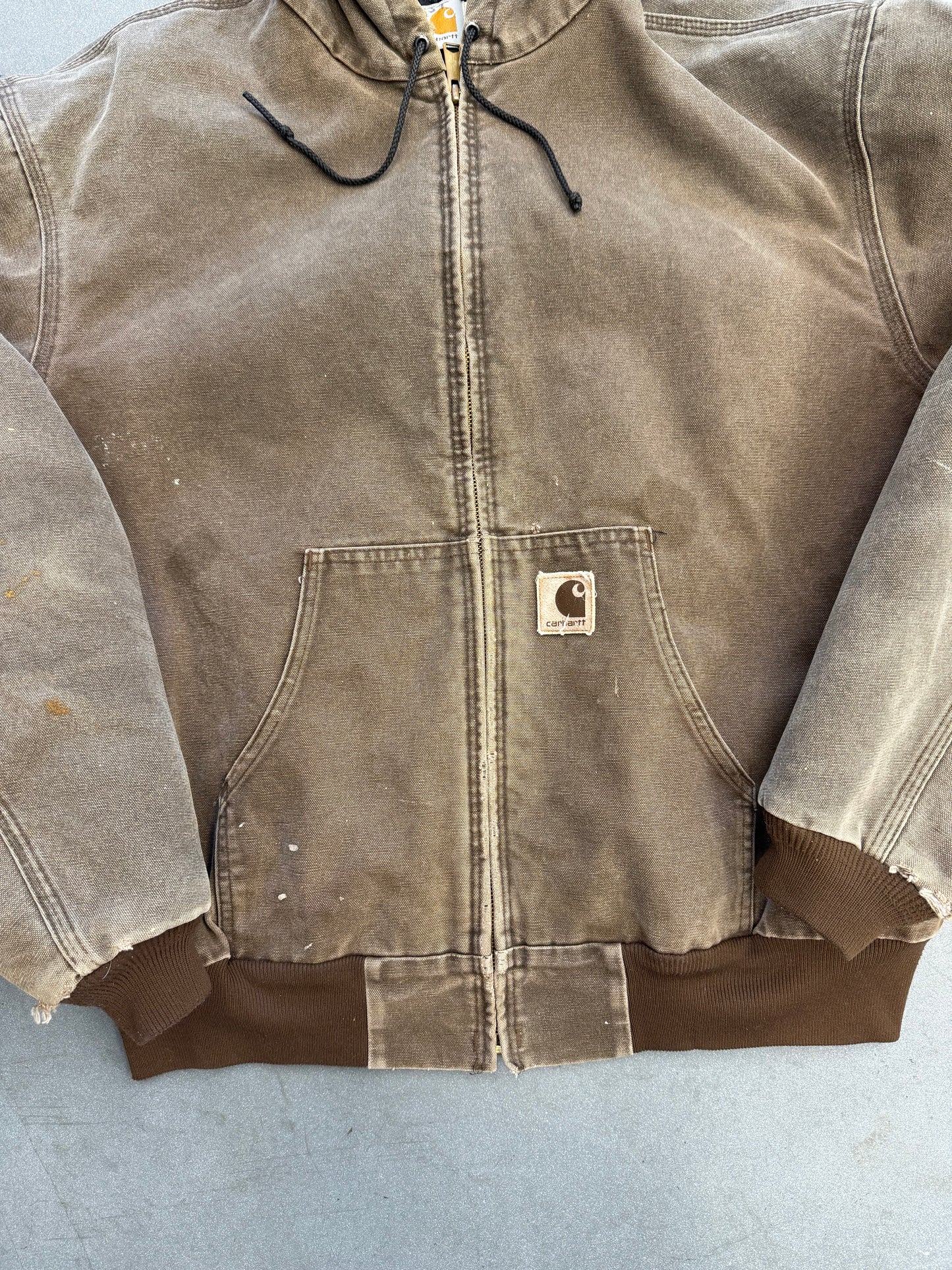 80'S CARHARTT INSULATED CANVAS HOODIE - GREEN (J06CHT 2XL)