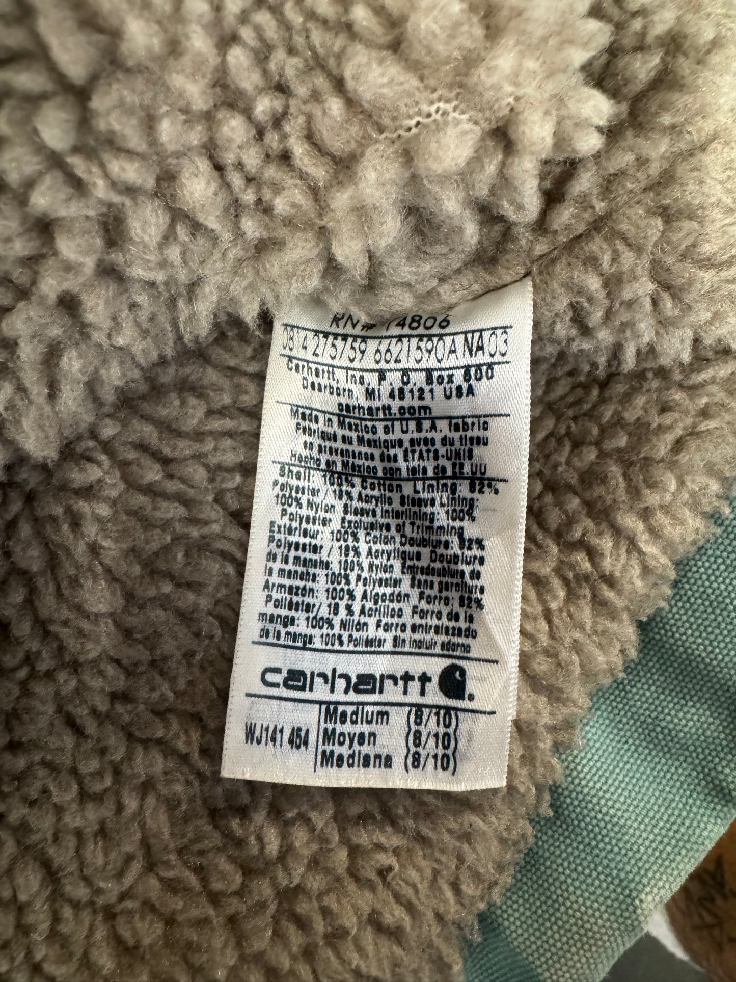 2000'S YOUTH CARHARTT FLEECE-LINED HOODED CANVAS WORK JACKET (WJ141454)