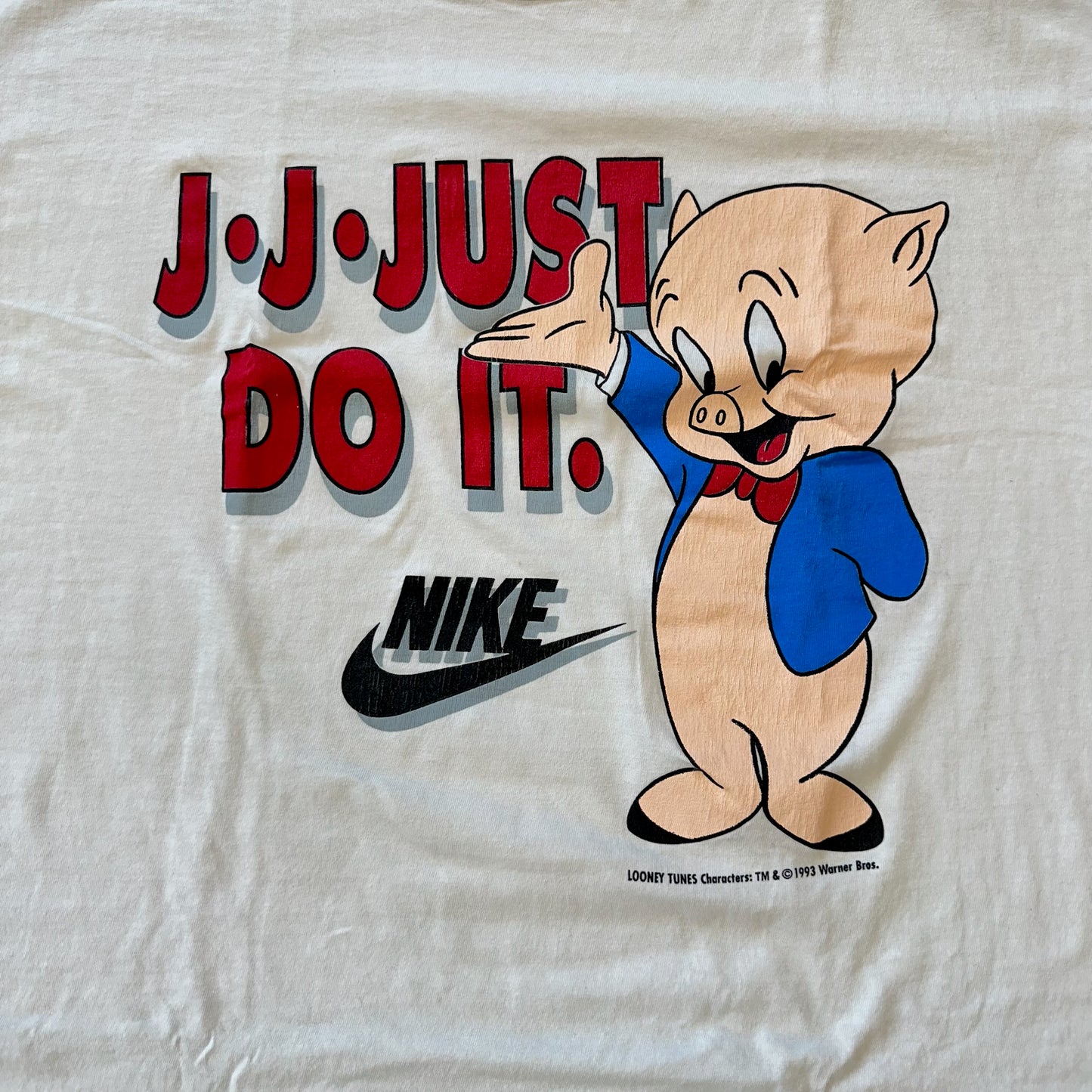 1993 NIKE JUST DO IT PORKY THE PIG TEE (GREY NIKE TAG)