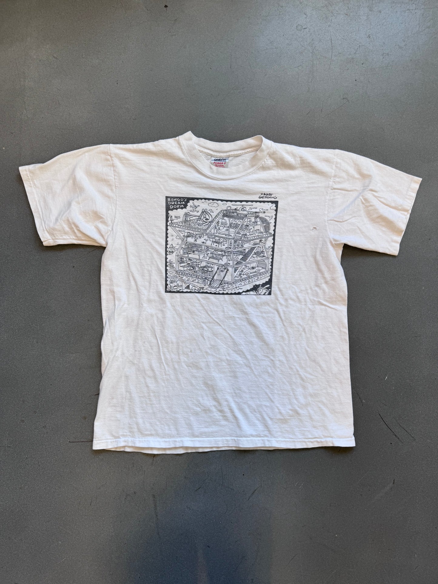 90'S APPLE MATT GROENING "MACINTOSH. PART OF EVERY STUDENT'S WILDEST DREAMS." TEE (ONEITA TAG)