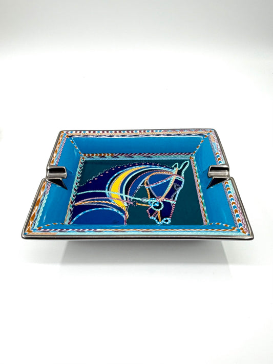 HERMES "ROBE DU SOIR" HORSE PORCELAIN ASHTRAY