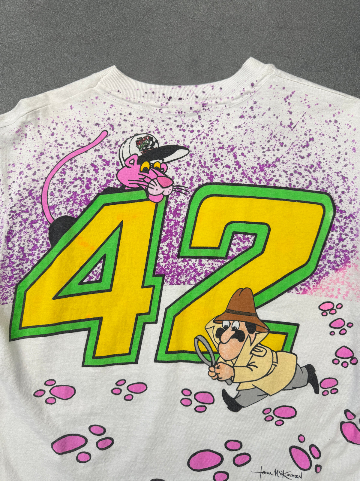 1994 KYLE PETTY PINK PANTHER NASCAR TEE (PULLED TAG)