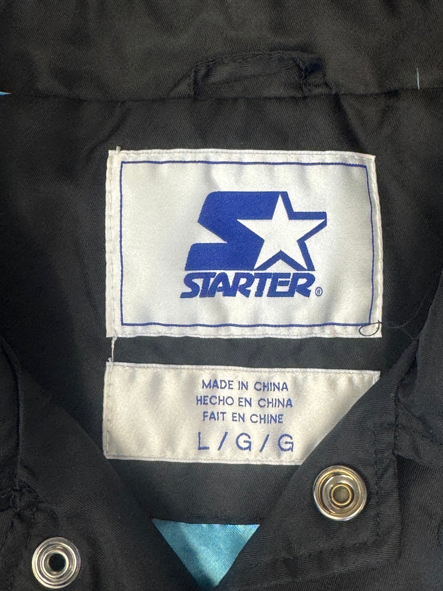 Y2K FLORIDA MARLINS STARTER SATIN JACKET - BLACK/LIGHT BLUE