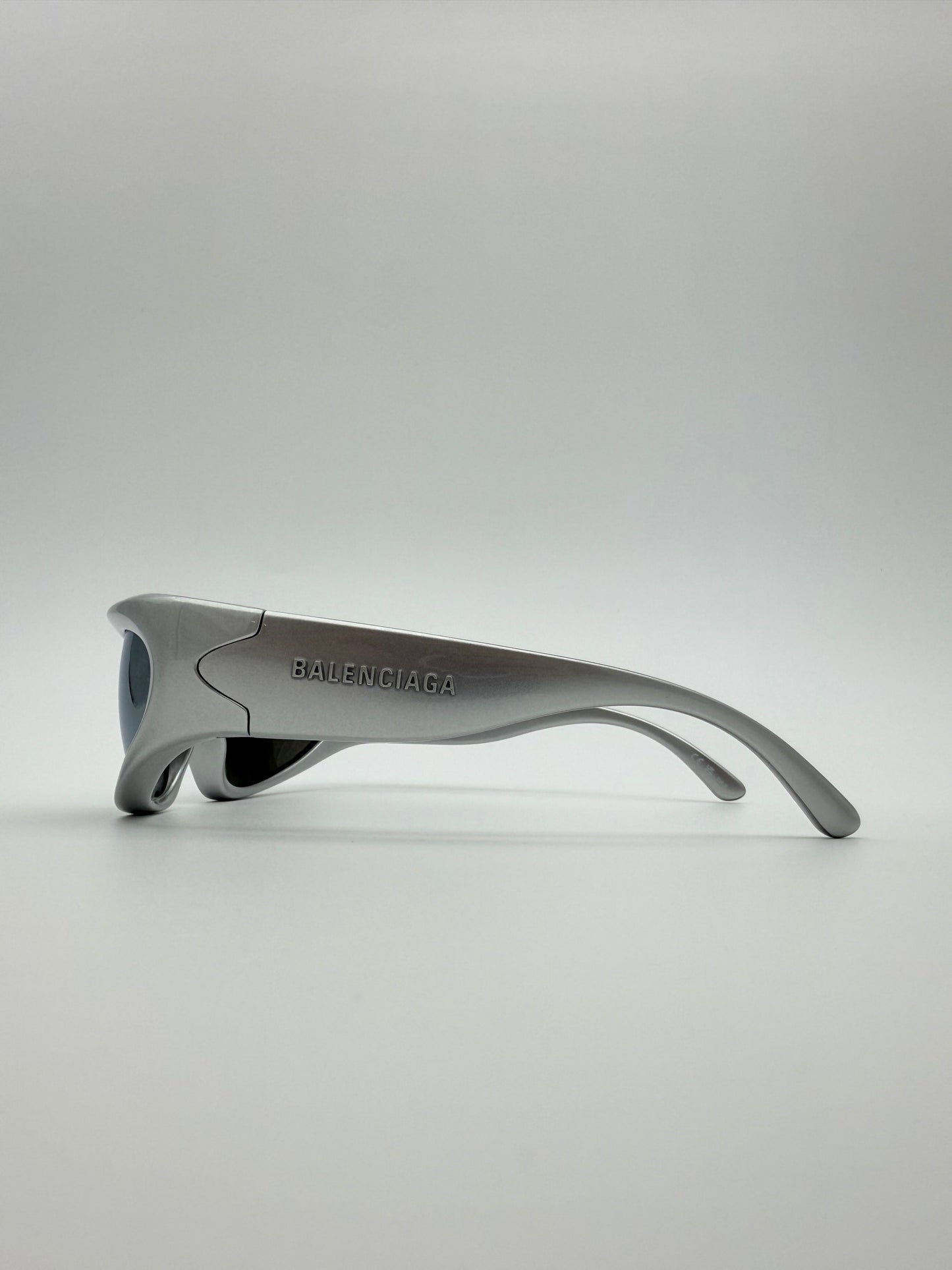 BALENCIAGA BB0157S SILVER SPORT SUNGLASSES (W/O CASE)