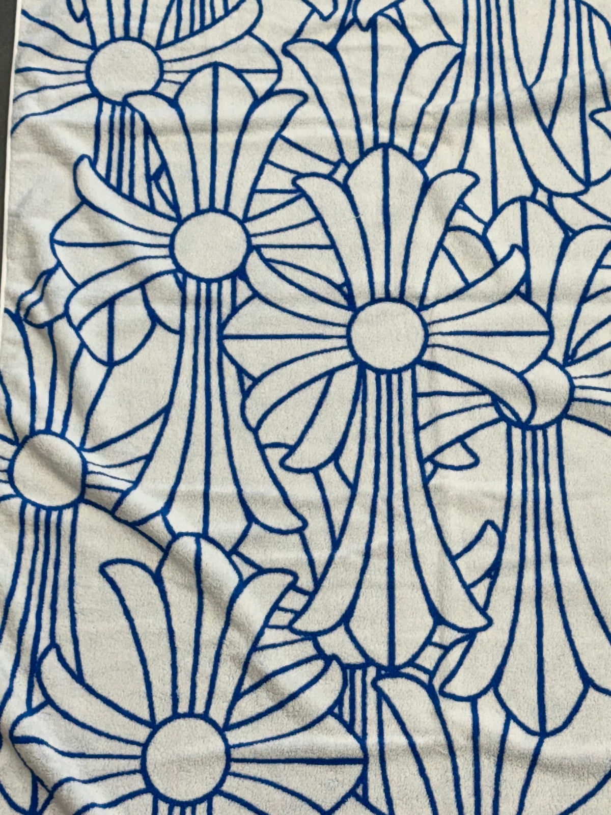 CHROME HEARTS CEMETERY CROSS BEACH TOWEL - BLUE/WHITE