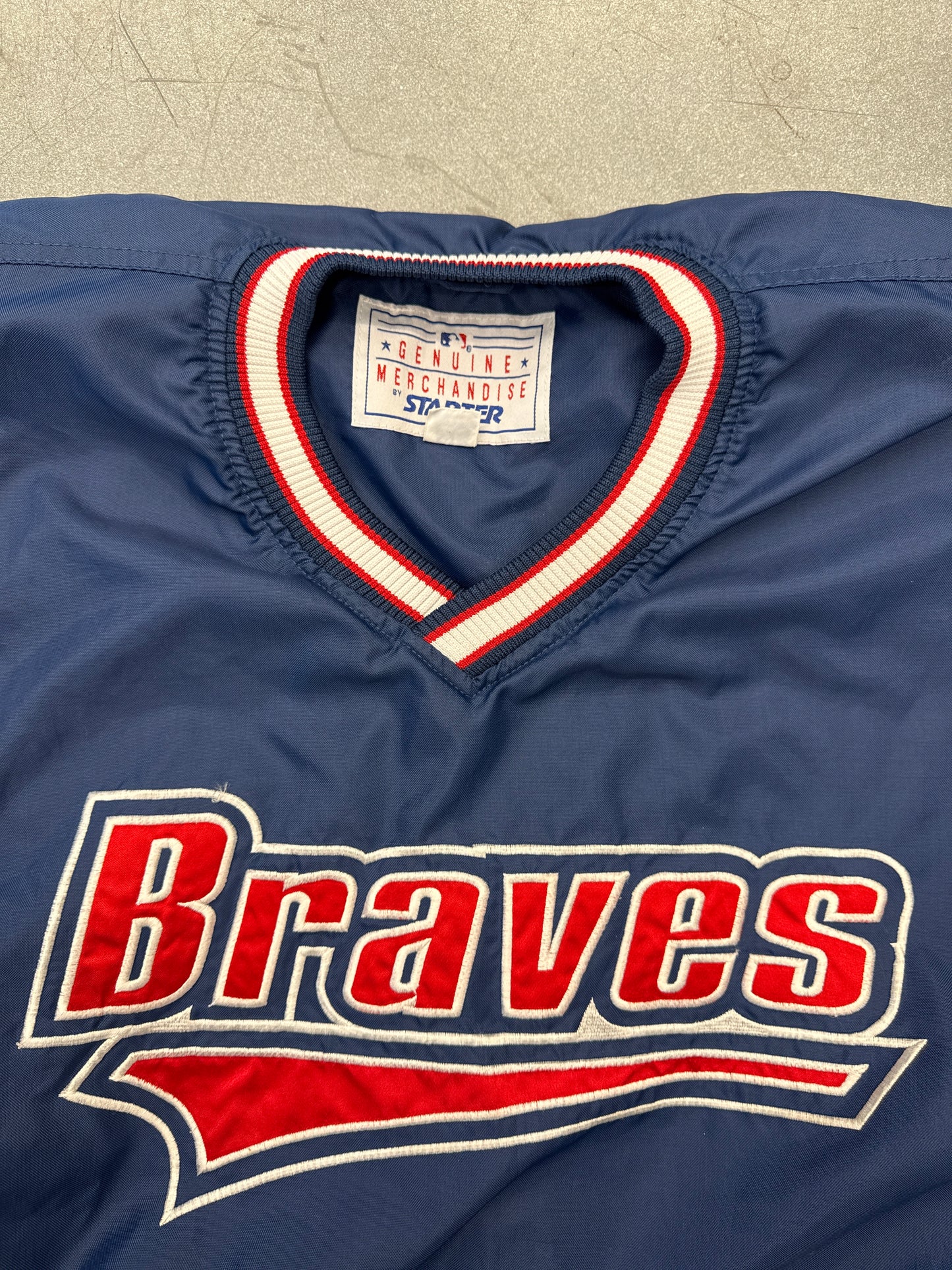 90S ATLANTA BRAVES STARTER V NECK JACKET (STARTER TAG)