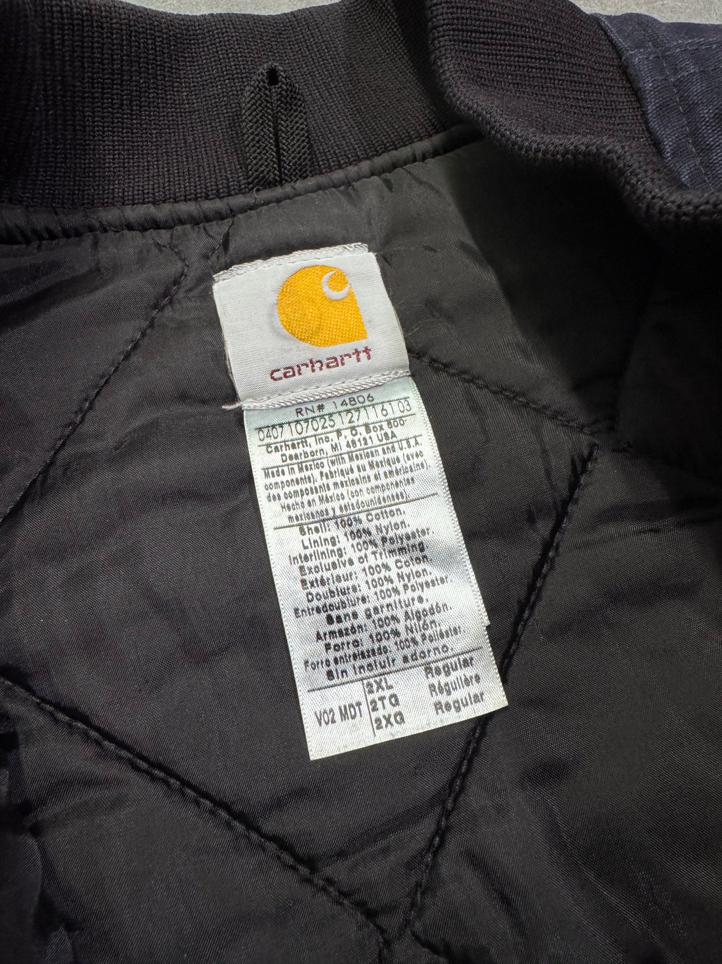 CARHARTT NAVY CANVAS INSULATED ZIP UP VEST