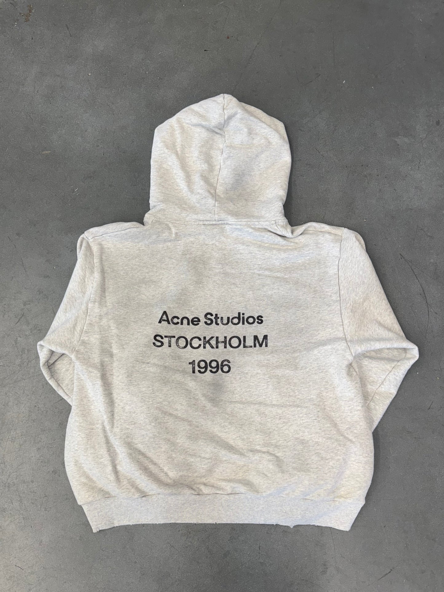 ACNE STUDIOS STOKHOLM 1996 HEAVY PULLOVER HOODIE - GREY