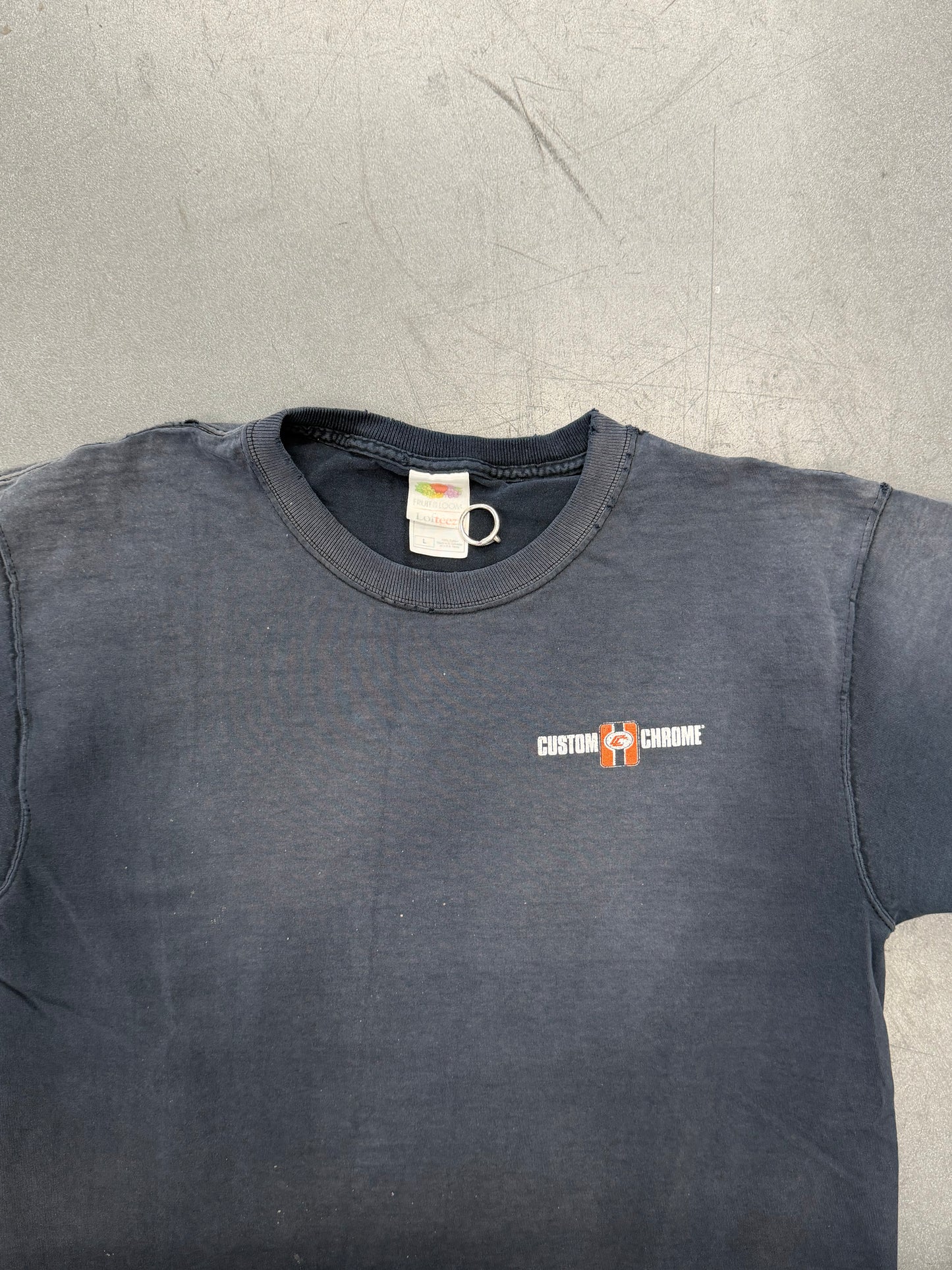 90S CUSTOM CHROME  "LIVE THE LEGEND" SKULL TEE (FOTL TAG)