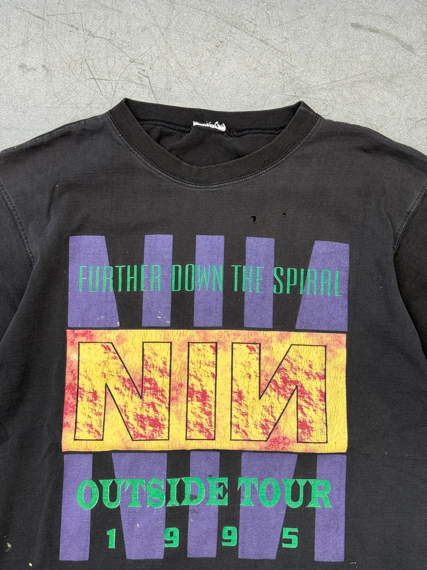1995 NINE INCH NAILS OUTSIDE TOUR FURTHER DOWN THE SPIRAL TEE (CUT TAG)