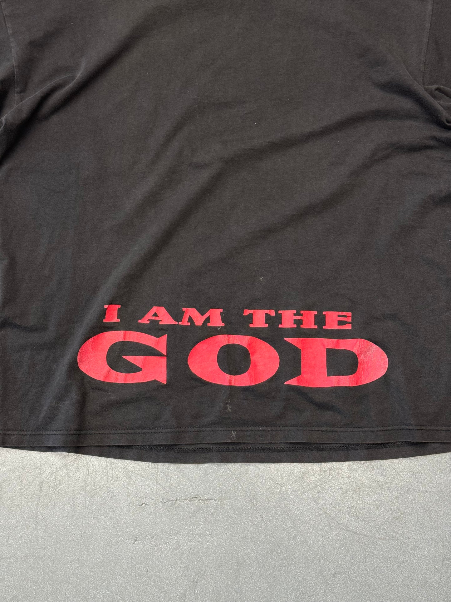 90'S MARILYN MANSON I AM THE GOD OF FUCK TEE (AMERICAN FLAG TAG)