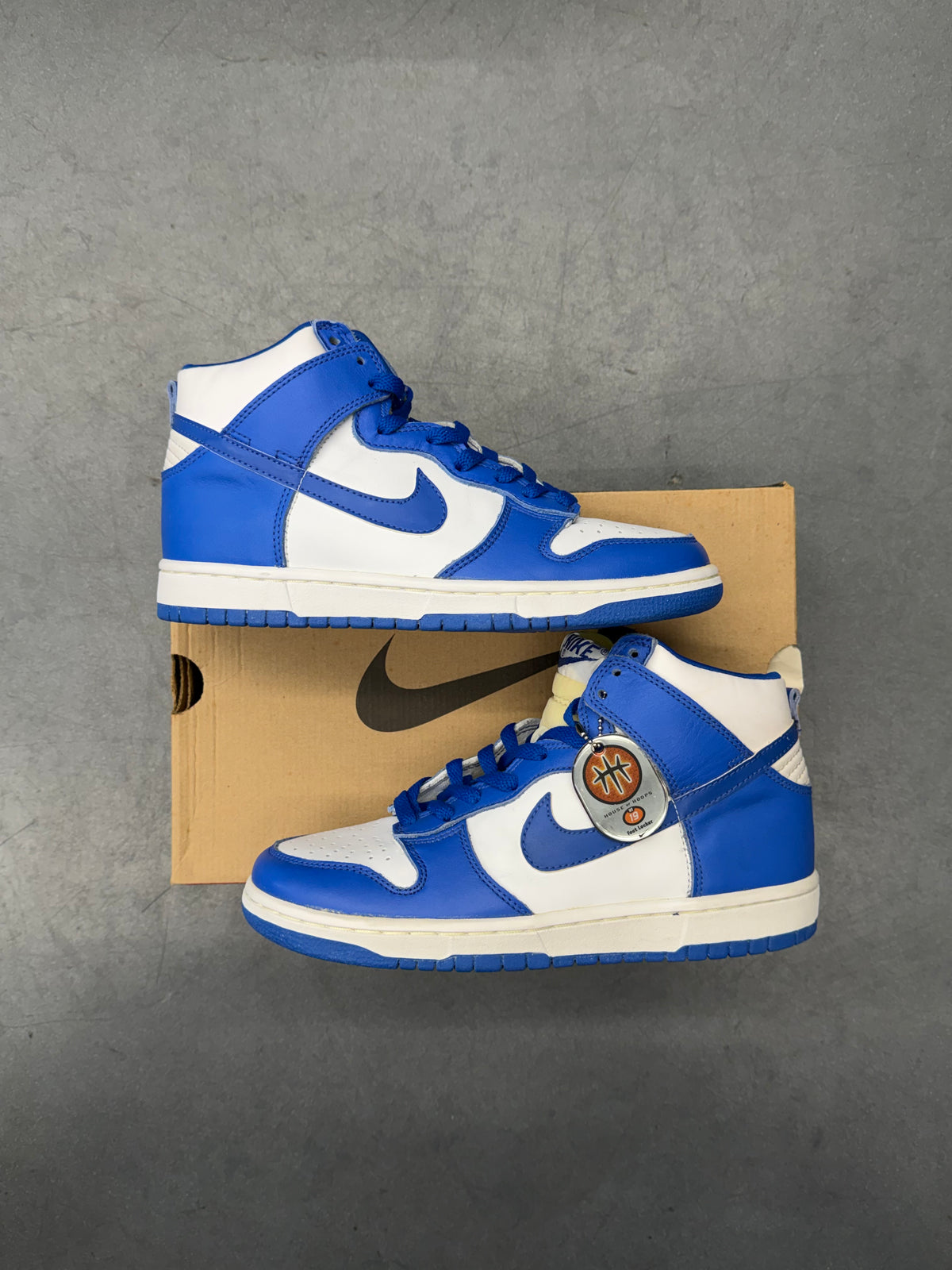 1999 NIKE DUNK HIGH LE KENTUCKY WHITE/ROYAL BLUE - DEADSTOCK