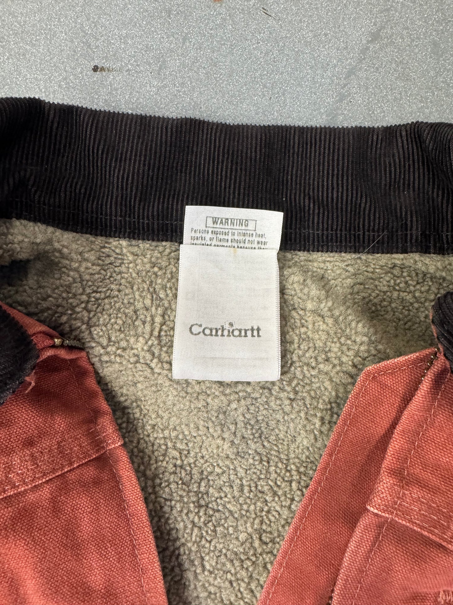 2000'S CARHARTT FOR WOMEN FLEECE-LINED CORDUROY COLLAR CANVAS WORK JACKET (WC061VRS)