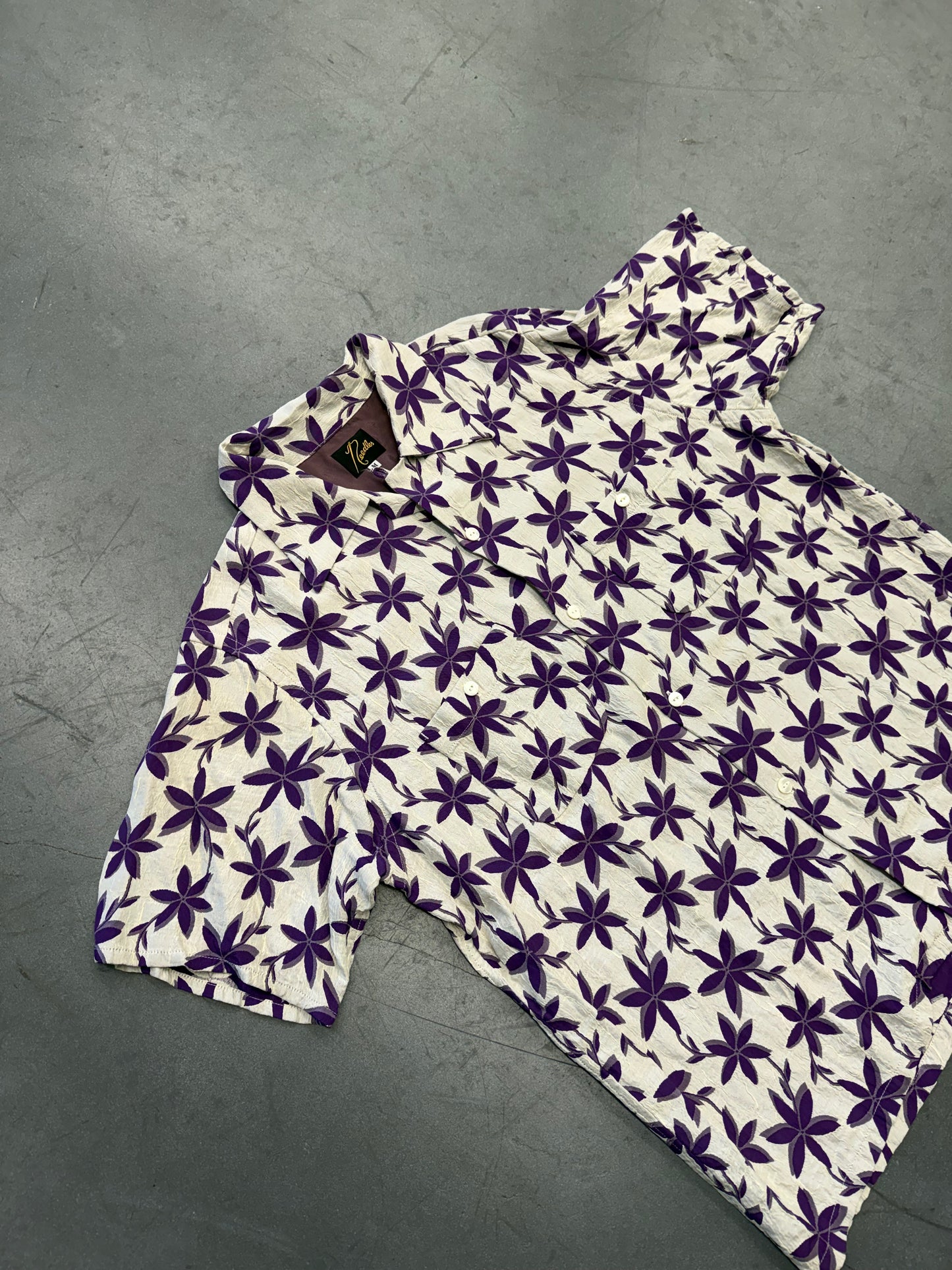 NEEDLES JACQUARD ONE UP VACATION SILK SHIRT