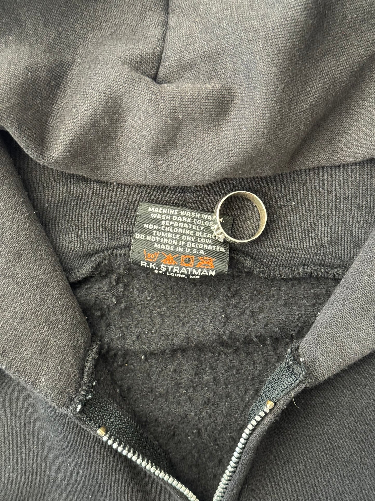 1996 HARLEY-DAVIDSON OF GLENDALE, CALIFORNIA FLAME SLEEVE ZIP-UP HOODIE