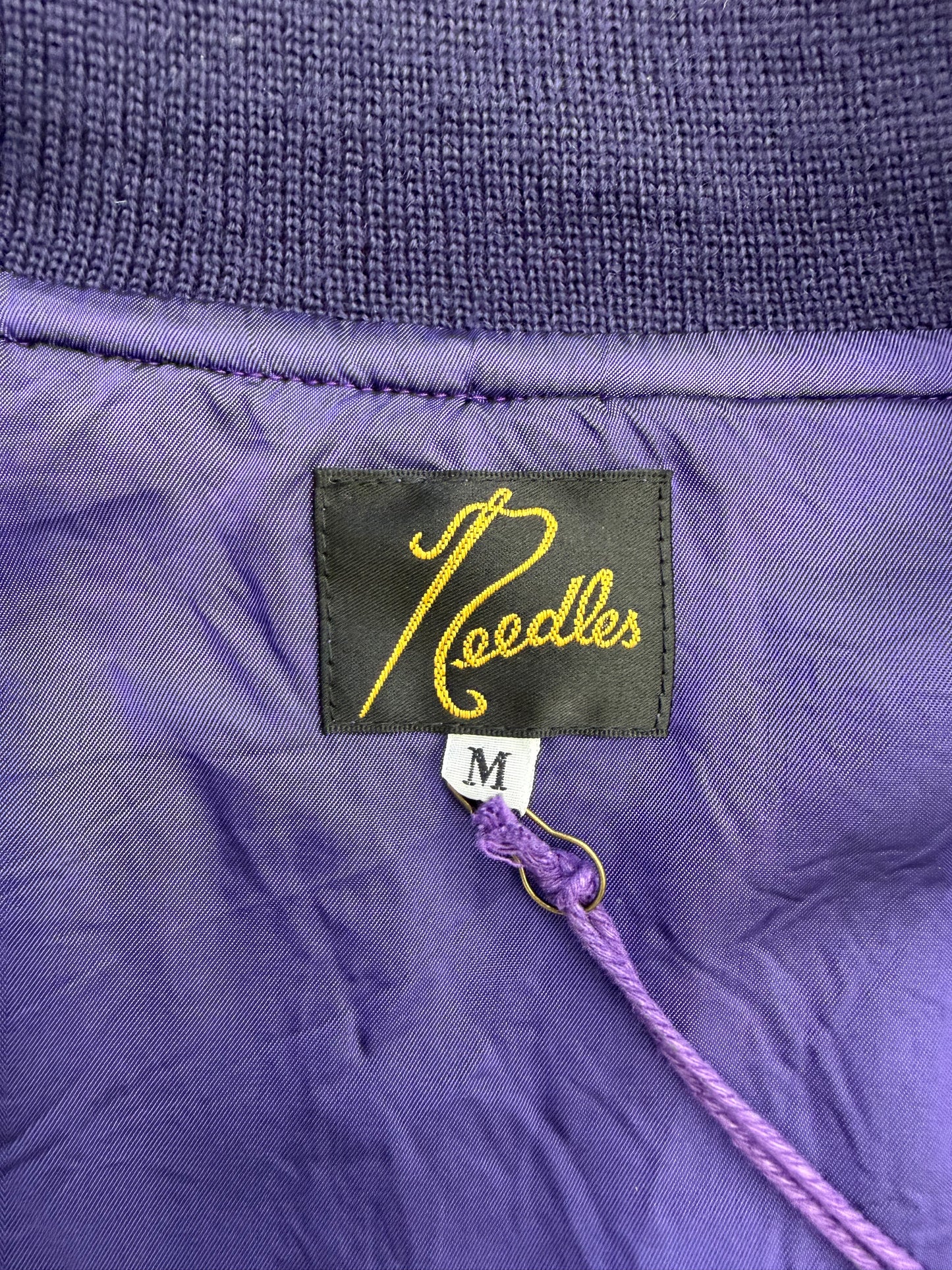 NEEDLES LETTERED WOOL MELTON JACKET - PURPLE