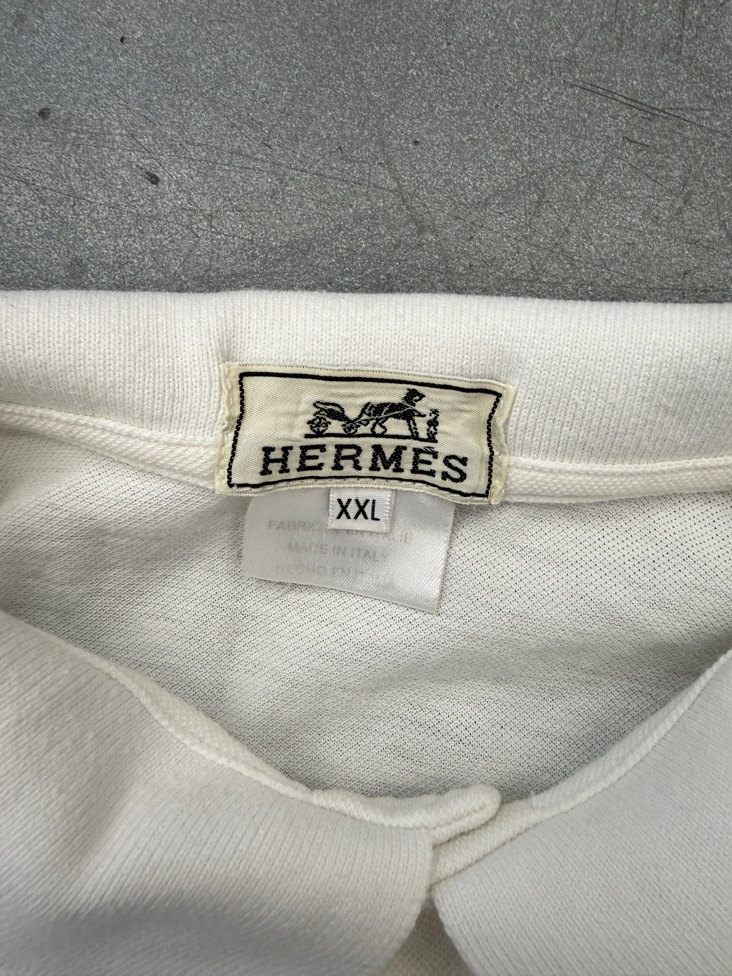 VINTAGE HERMES POLO SHIRT - WHITE