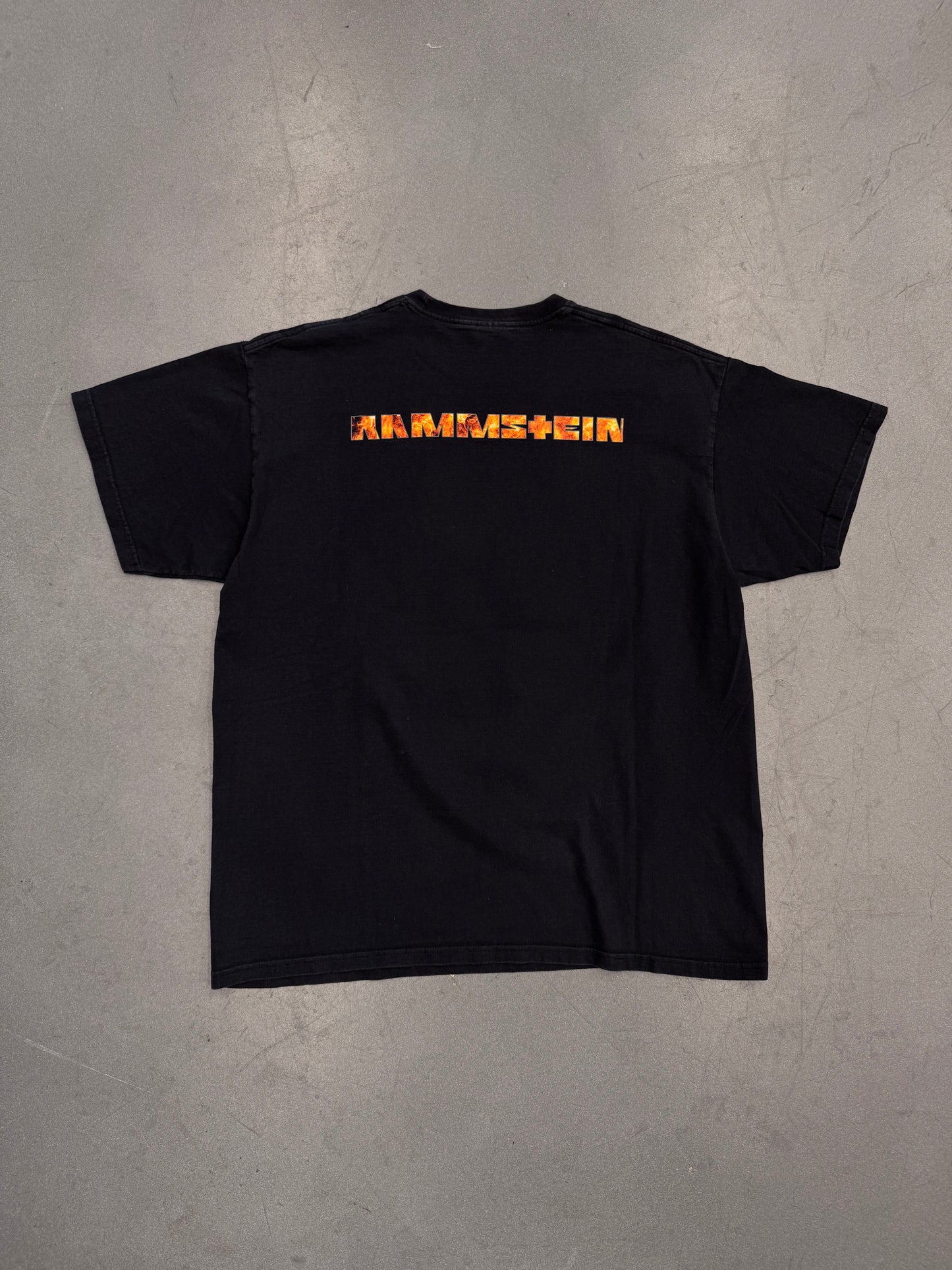 Y2K RAMMSTEIN FLAMING BURNING MAN TEE (FOTL TAG)