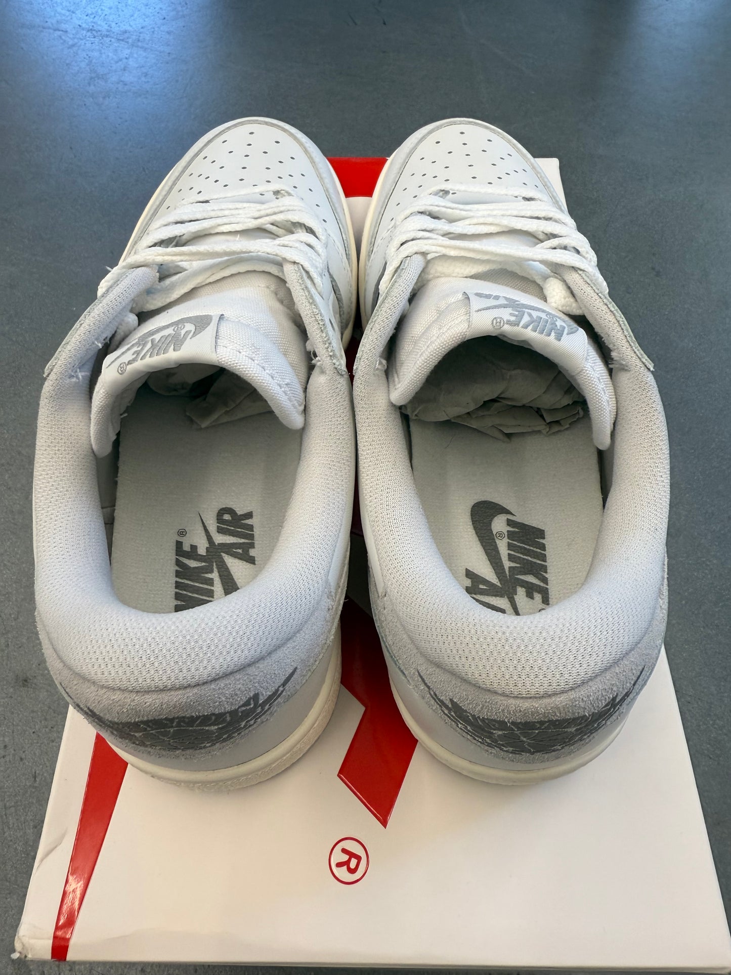 2023 SIZE 8.5 JORDAN 1 RETRO LOW '85 NEUTRAL GREY (PRE-OWNED WITH BOX)