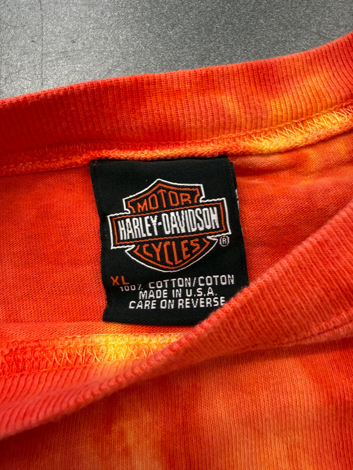 00'S HARLEY-DAVIDSON TRIBAL LONG SLEEVE TIE-DYE TEE (HARLEY-DAVIDSON TAG)