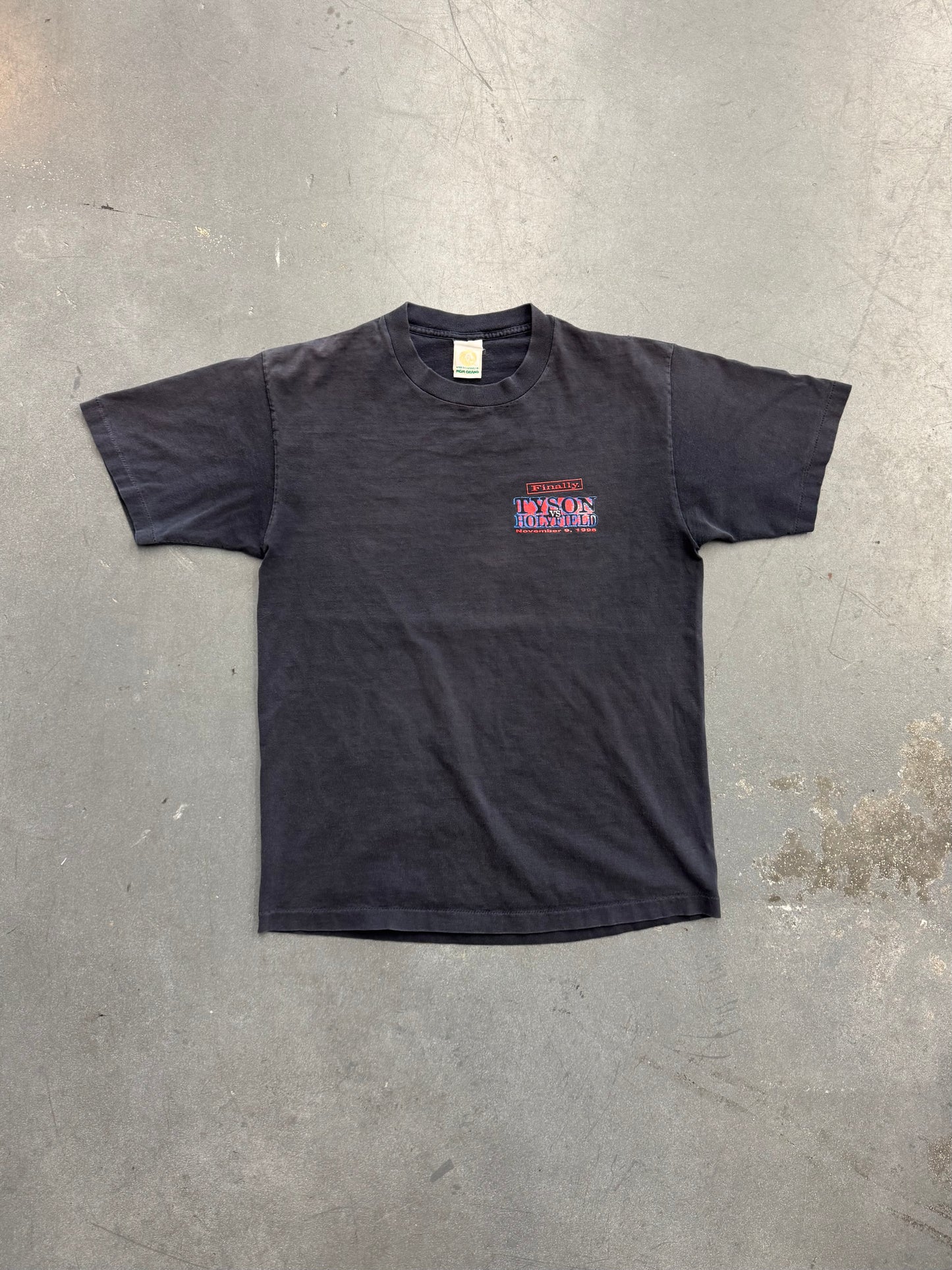 1996 TYSON VS. HOLYFIELD FADED MULLET TEE (MGM GRAND TAG)