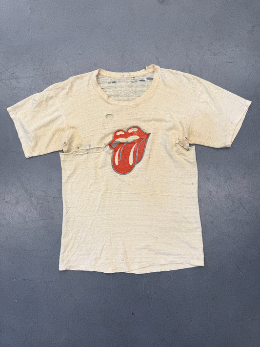 1980S ROLLING STONES TONGUE THRASHED TEE (CUT TAG)