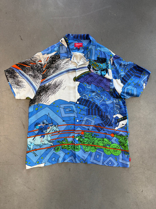 SS23 SUPREME RONIN SILK S/S SHIRT - BLUE