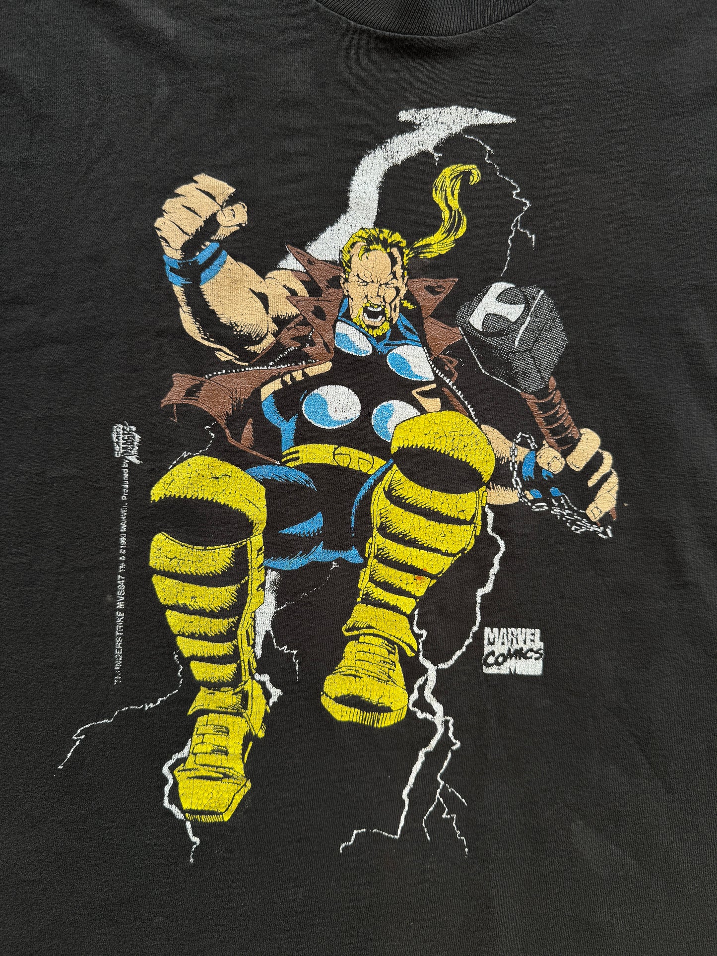 1993 MARVEL COMICS THOR THUNDERSTRIKE DISTRESSED TEE (FOTL TAG) (CC)