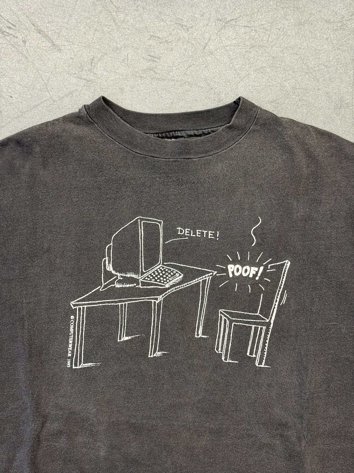1993 COMPUTER DELETE POOF! TEE (HANES BEEFY-T TAG)
