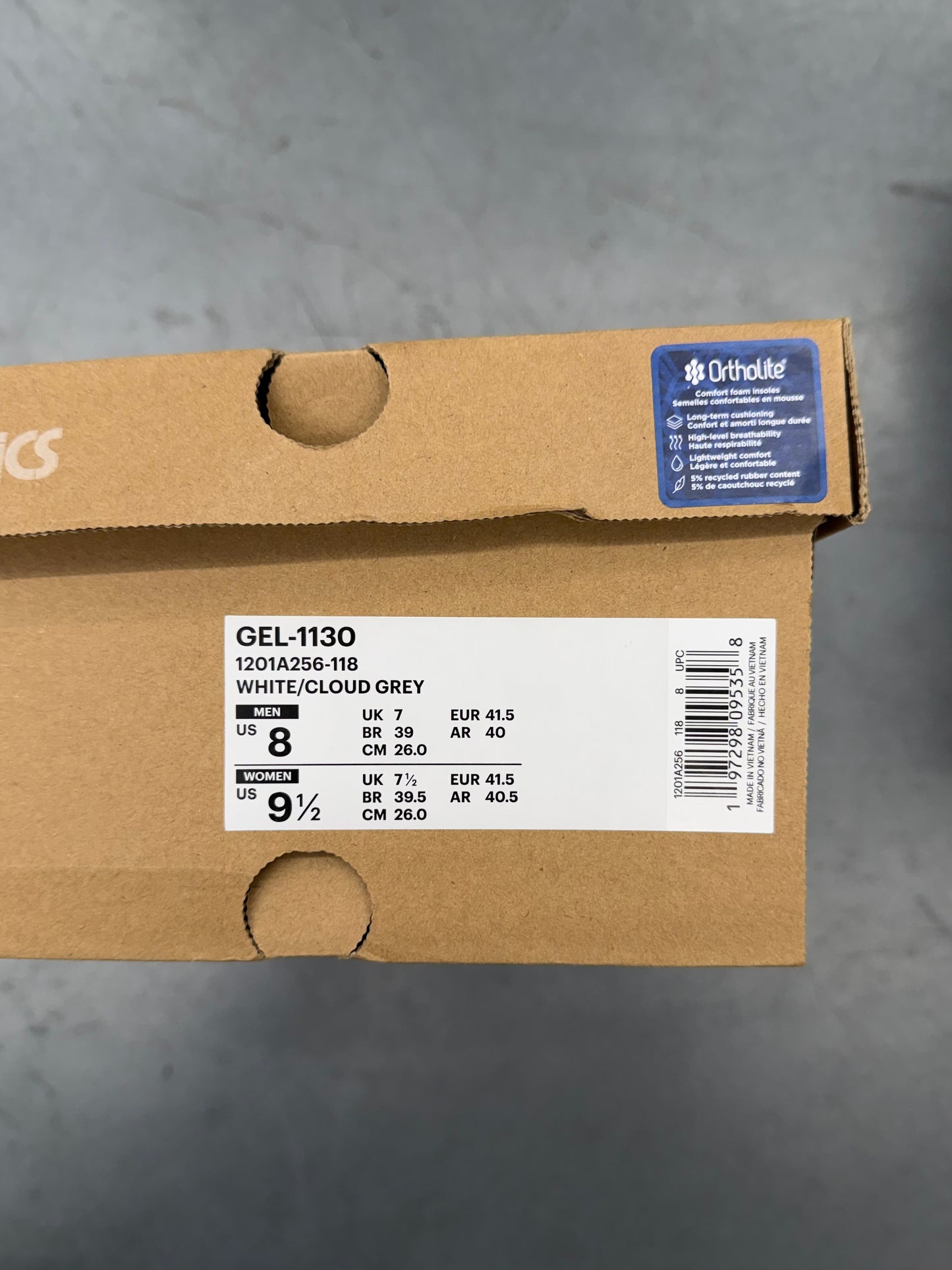 2024 ASICS GEL-1130 CLOUD GRAY (W/BOX)