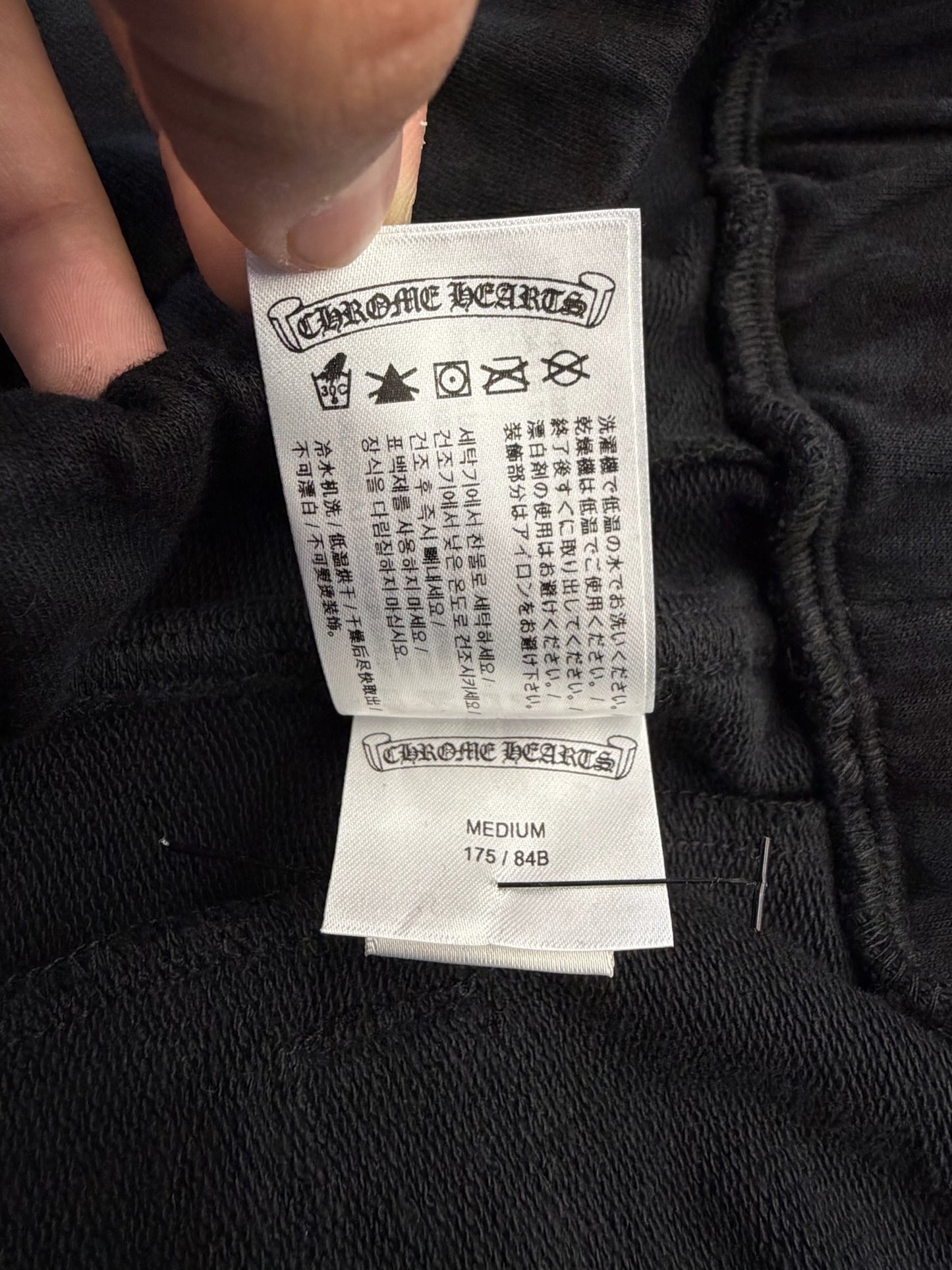 CHROME HEARTS CEMETARY MONOGRAM SWEAT SHORT - BLACK