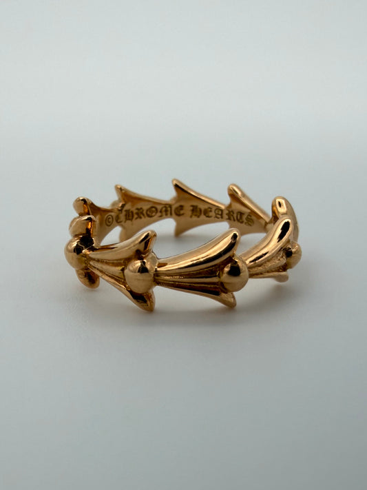 CHROME HEARTS GOLD CROSSTAIL RING