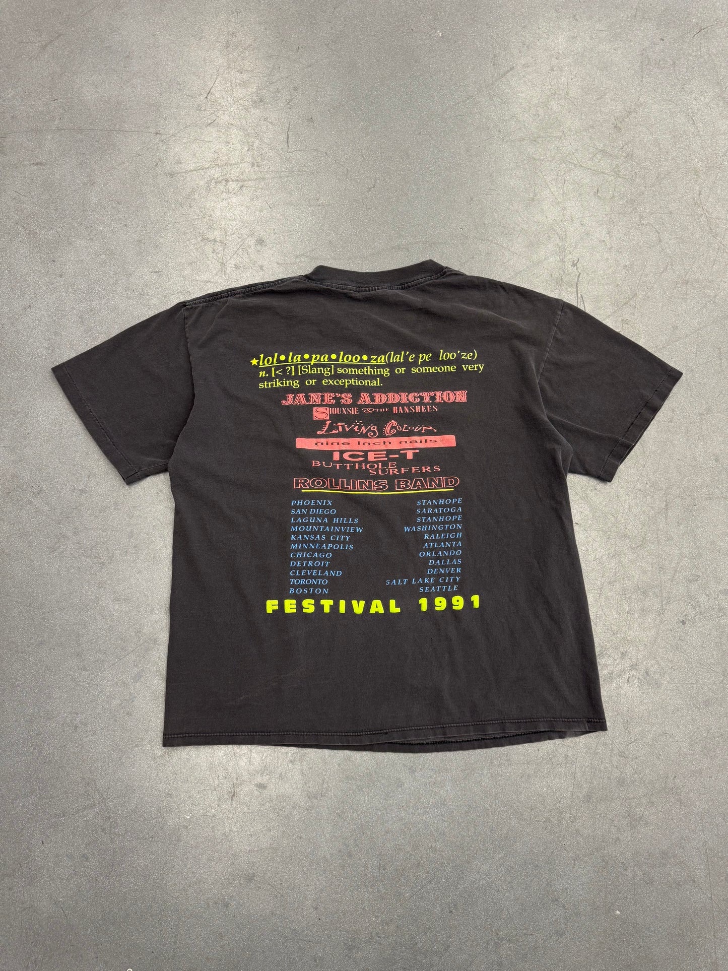 1991 LOLLAPALOOZA FESTIVAL FRACTAL TEE (THE BROCKUM GROUP TAG)