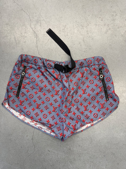 FW23 LOUIS VUITTON RED MONOGRAM TECHNICAL RUNNING SHORTS