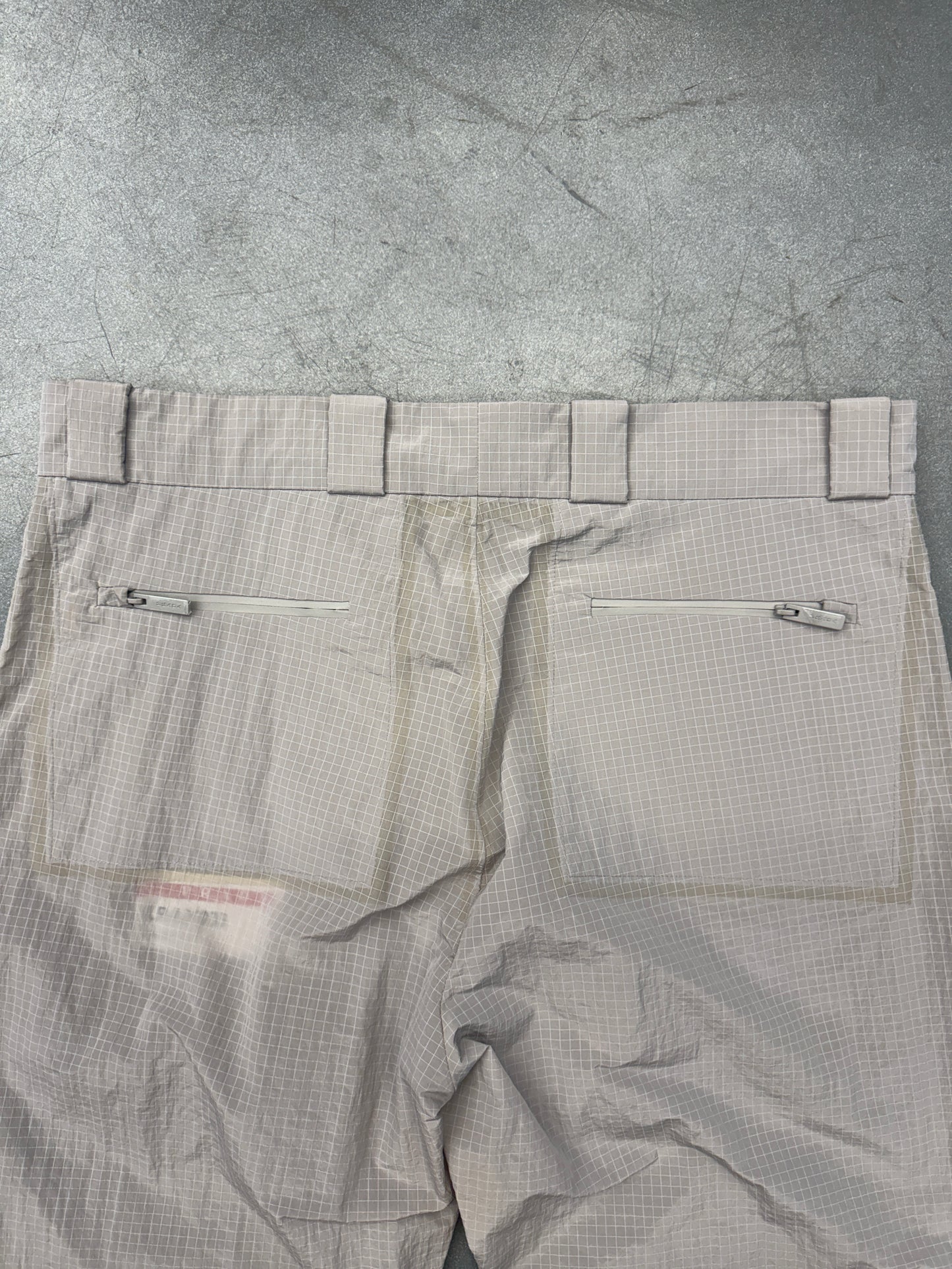 PRADA LR-LX033 RIPSTOP WIDE LEG PANTS - GRAY