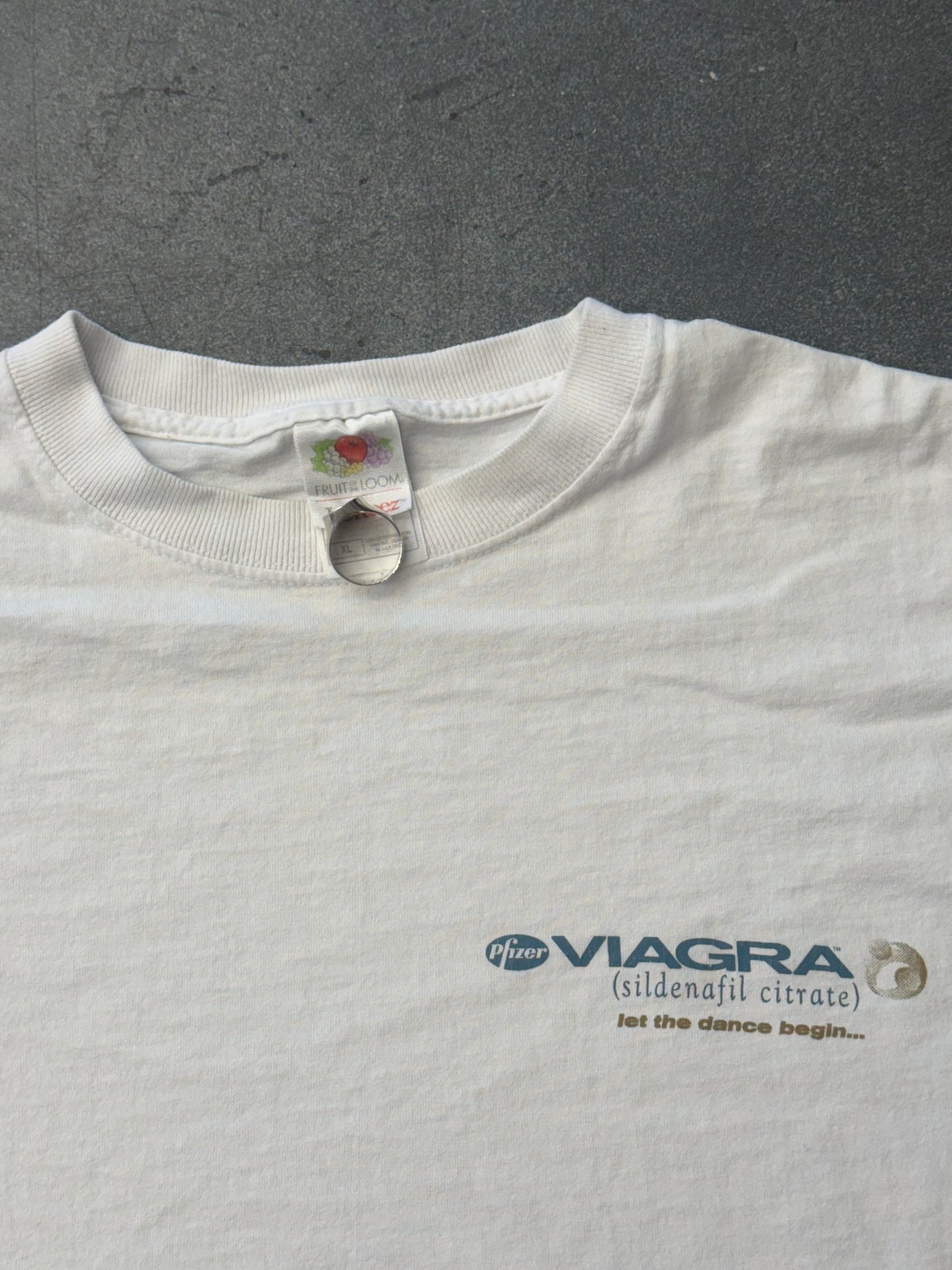 Y2K PFIZER VIAGRA "LET THE DANCE BEGIN..." TEE (FOTL TAG)