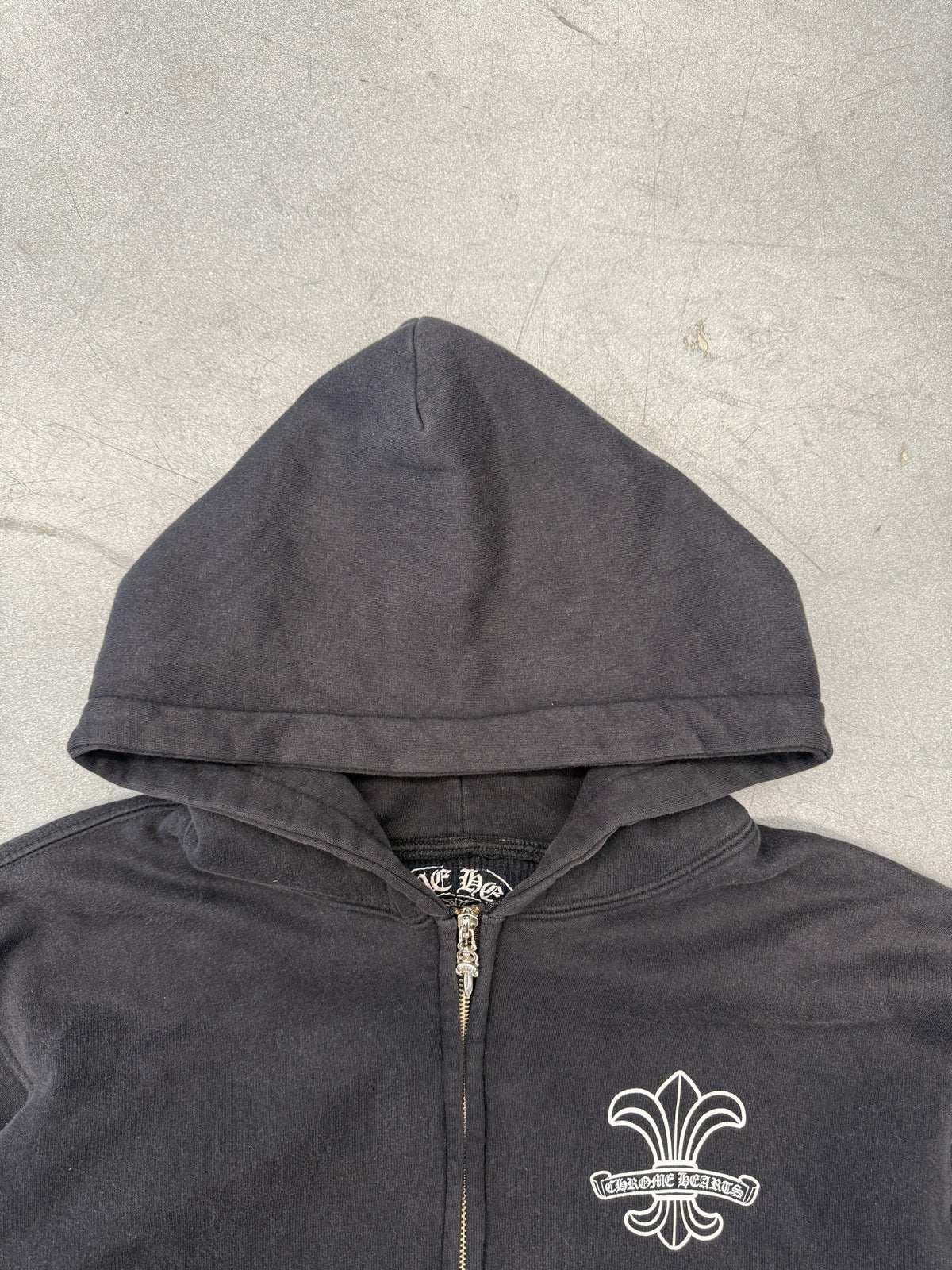 CHROME HEARTS FLEUR DE LIS FUCK YOU THERMAL ZIP UP HOODIE