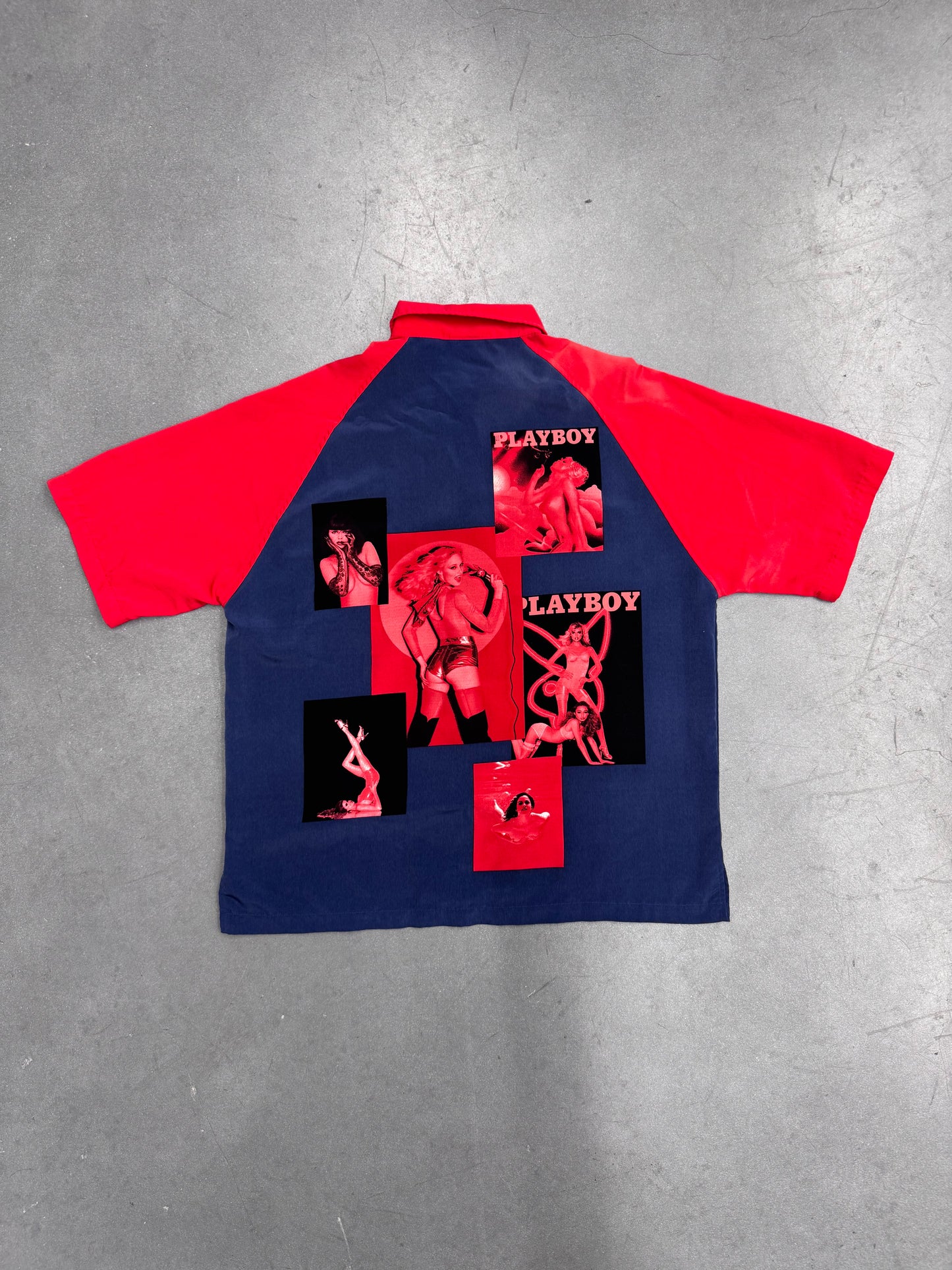 90S PLAYBOY PANELS COLLARD ZIP UP SHIRT