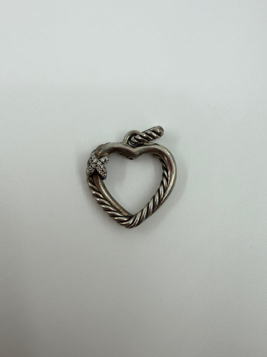 DAVID YURMAN DIAMOND X HEART SILVER PENDANT (4.6 GRAMS)