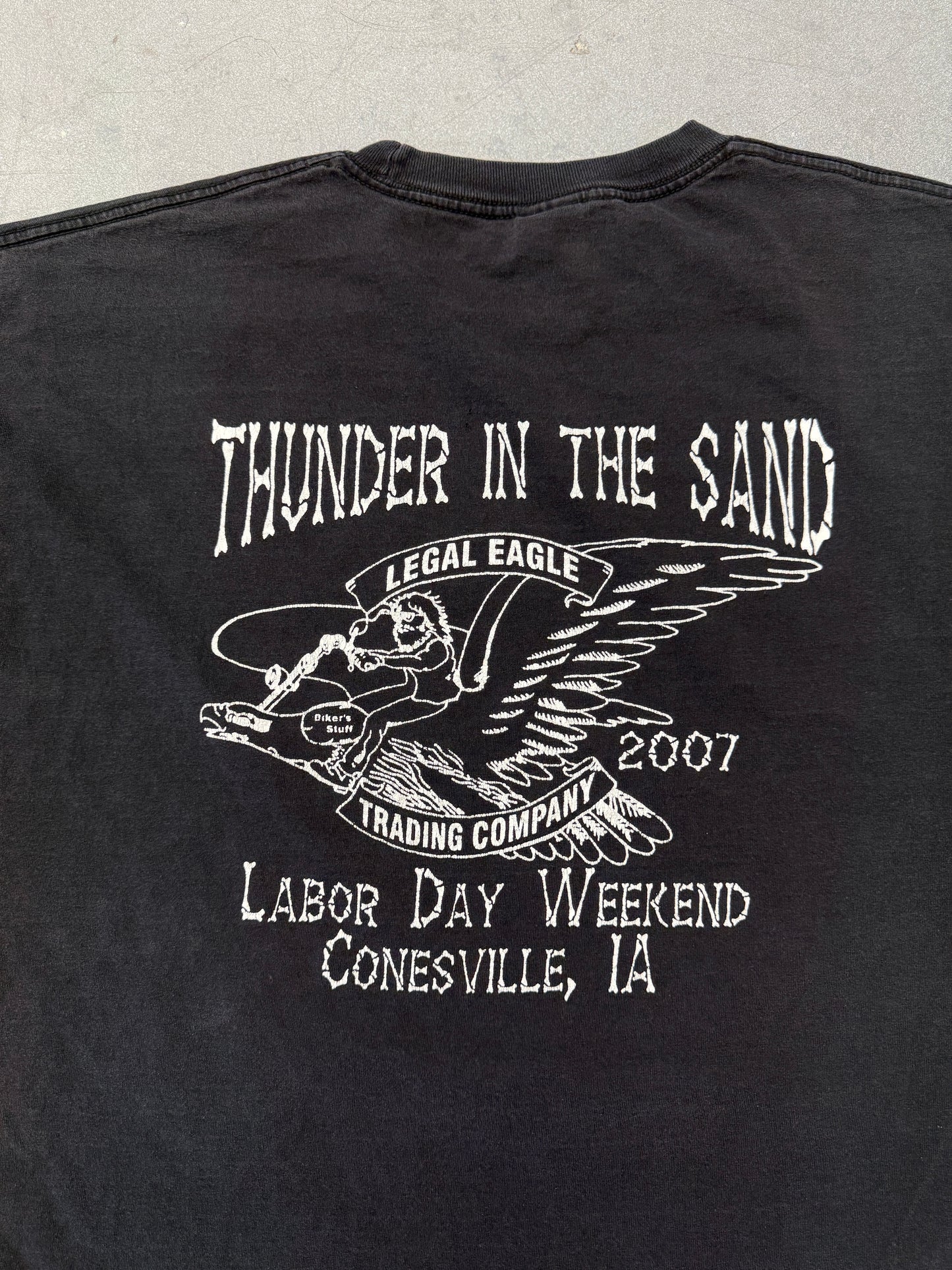 2007 GOOD SPORTS LABOR DAY WEEKEND CONESVILLE, IA FLAMING CLOWN SKULL LS TEE (AAA TAG)