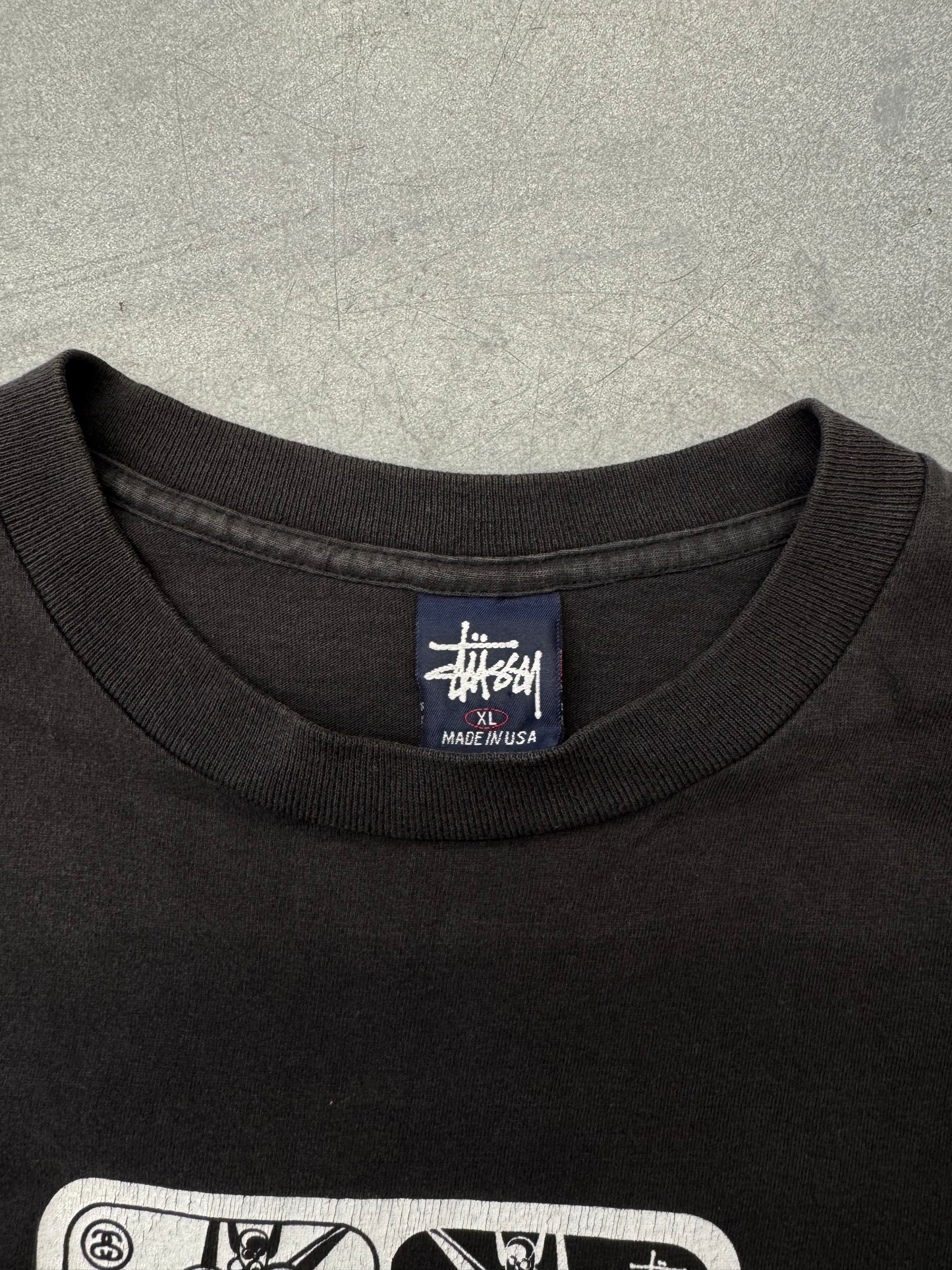 90S STUSSY GUNDAM TEE (BLACK STUSSY