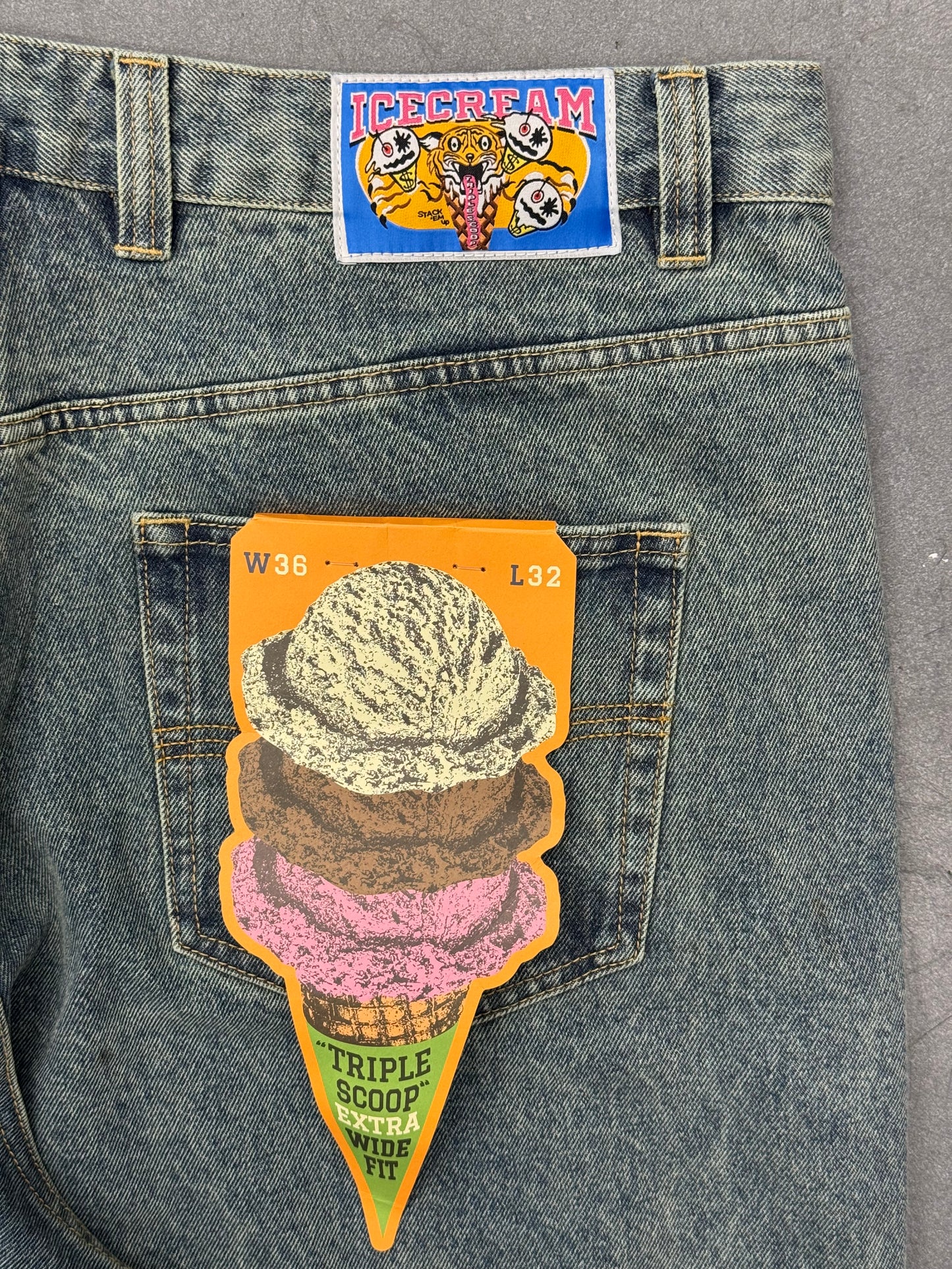 BILLIONAIRE BOYS CLUB RUNNING DOG TRIPLE SCOOP DENIM PANT