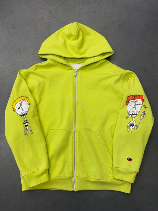 CHROME HEARTS MATTY BOY SEX RECORDS THERMAL LINED DAGGER ZIP HOODIE (SAMPLE UNRELEASED F&F PRINT)