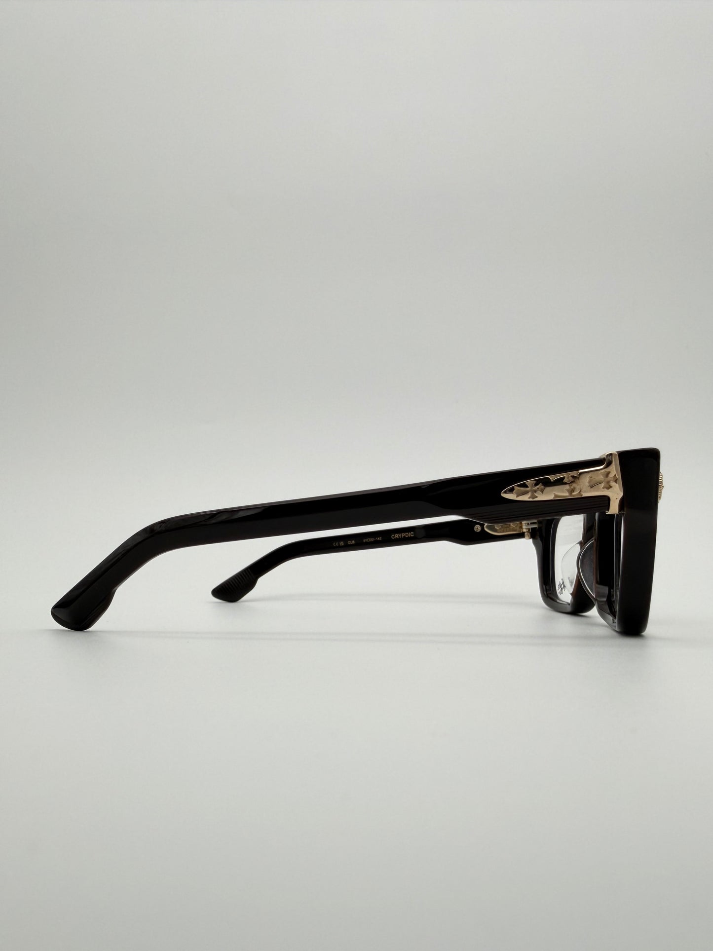 CHROME HEARTS CRYPDIC EYEGLASSES - BROWN/GOLD (W/SILVER PLUS CASE)