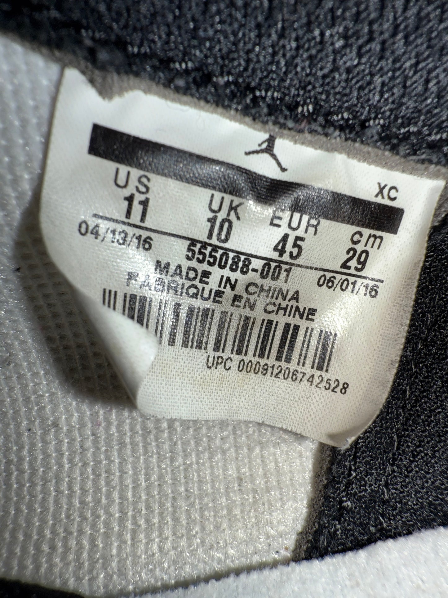 2016 SIZE 11 JORDAN 1 RETRO HIGH BRED BANNED