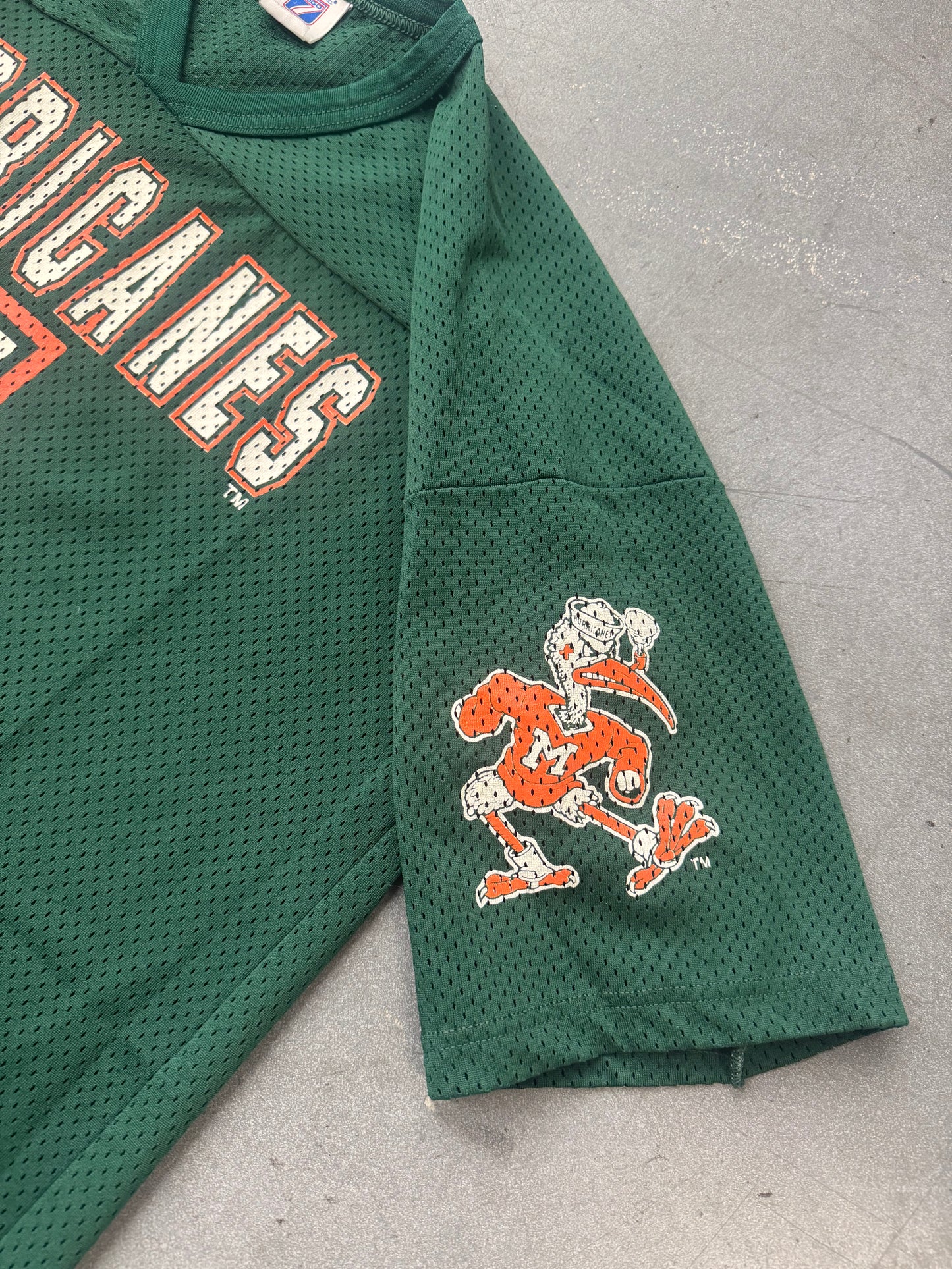90S UNIVERSITY OF MIAMI HURRICANES MESH # 1 JERSEY (LOGO 7 TAG)