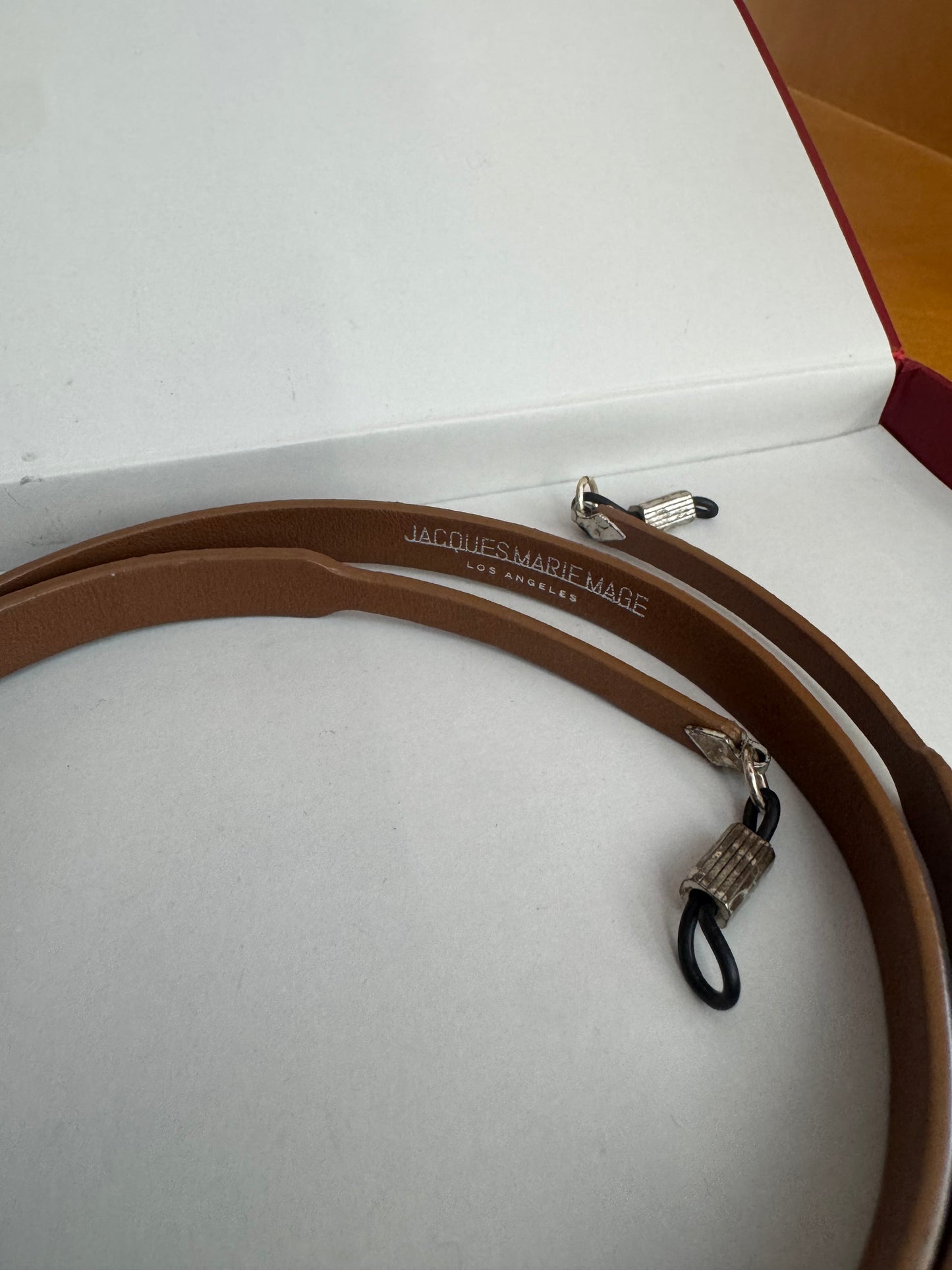 VINTAGE JACQUES MARIE MAGE LEATHER GLASSES STRAP WITH BOX